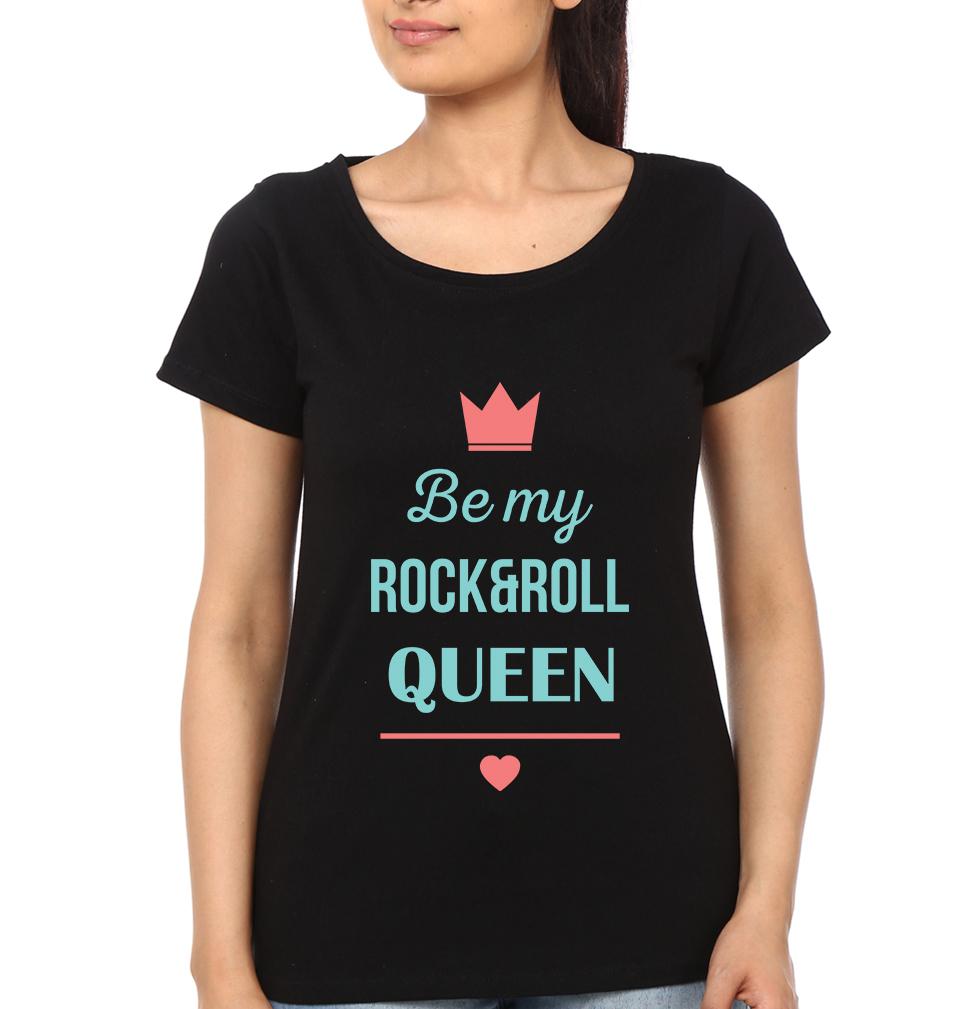 King & Queen Couple Half Sleeves T-Shirts -FunkyTees