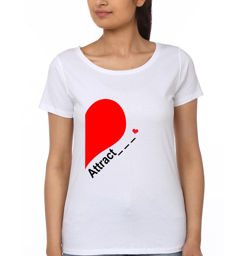 Opposities Attract Couple Half Sleeves T-Shirts -FunkyTees