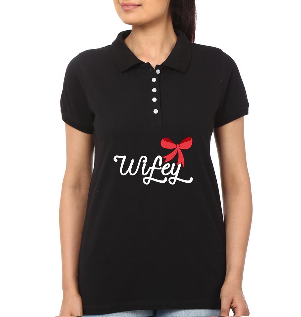 Hubby Wifey Couple Polo Half Sleeves T-Shirts -FunkyTees
