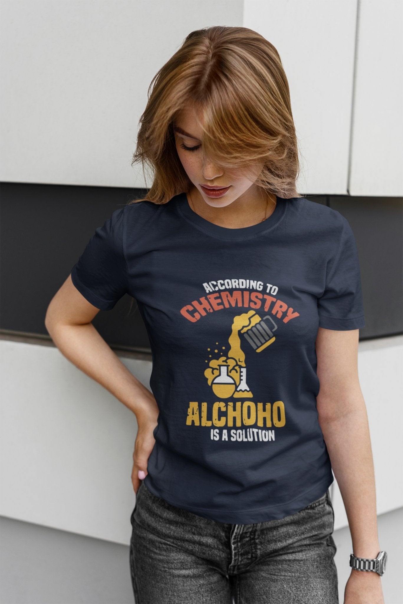Alcohol Is A Solution Women Half Sleeves T-shirt- FunkyTeesClub - Funky Tees Club