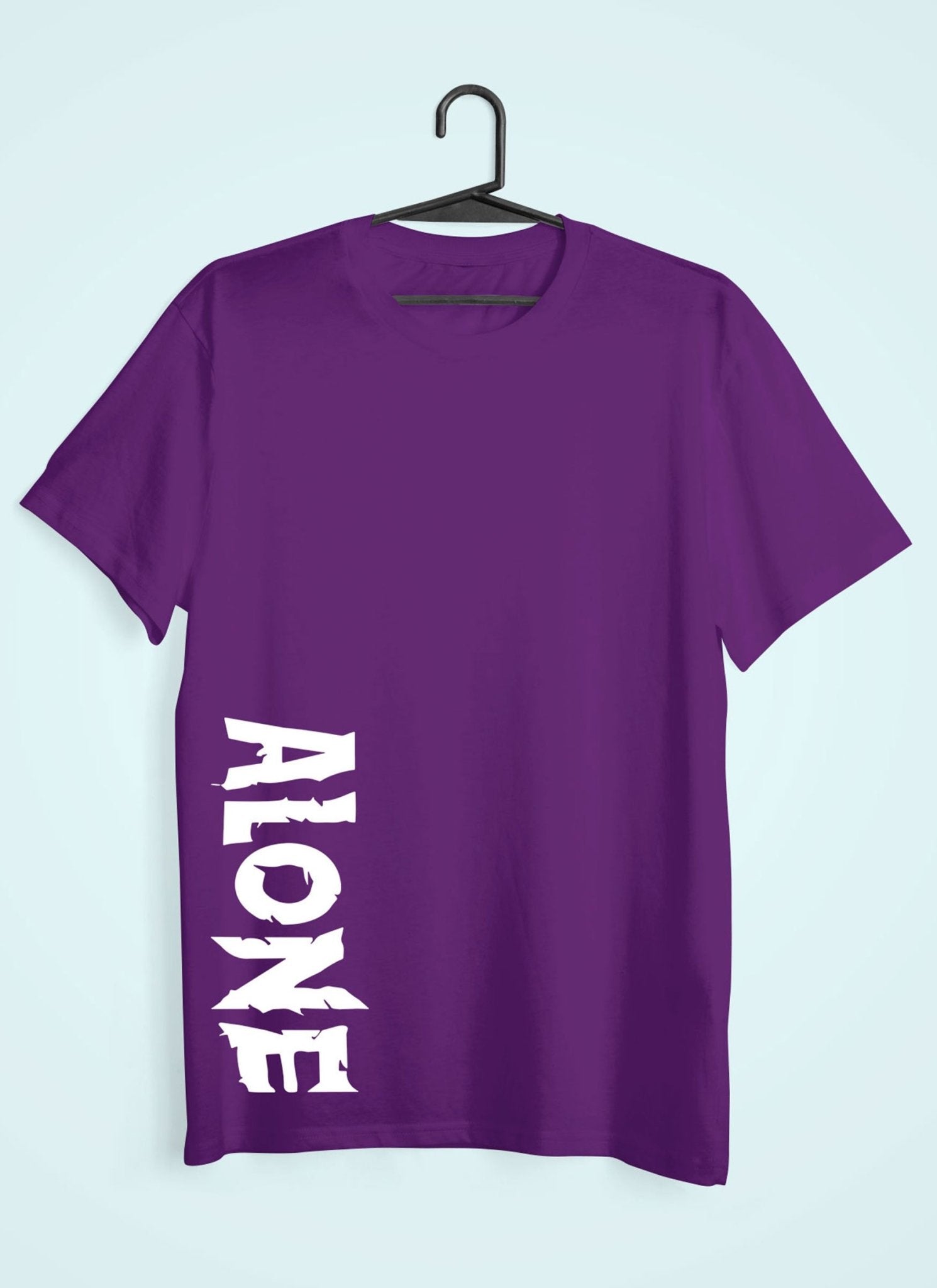 Alone Mens Half Sleeves T-shirt- FunkyTeesClub - Funky Tees Club