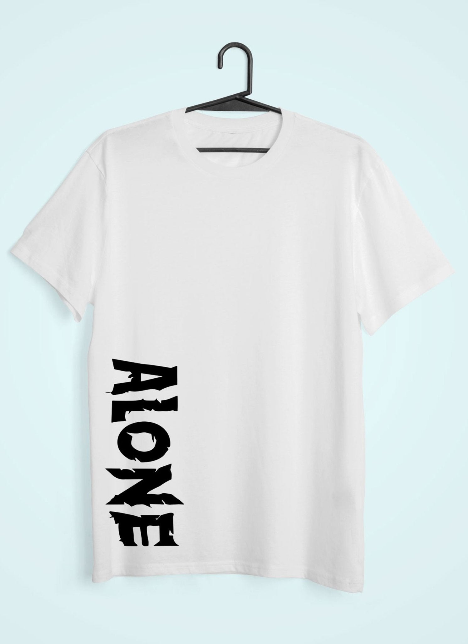 Alone Mens Half Sleeves T-shirt- FunkyTeesClub - Funky Tees Club