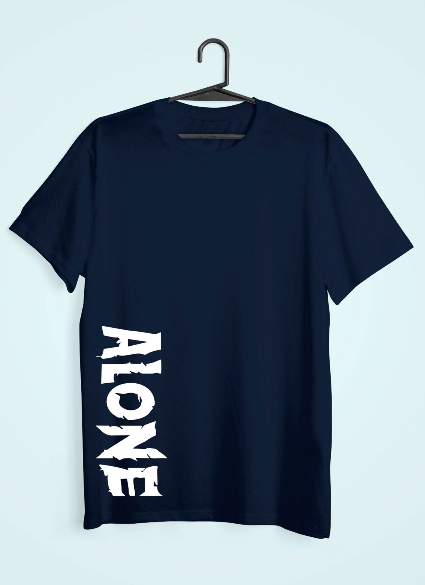 Alone Mens Half Sleeves T-shirt- FunkyTeesClub - Funky Tees Club