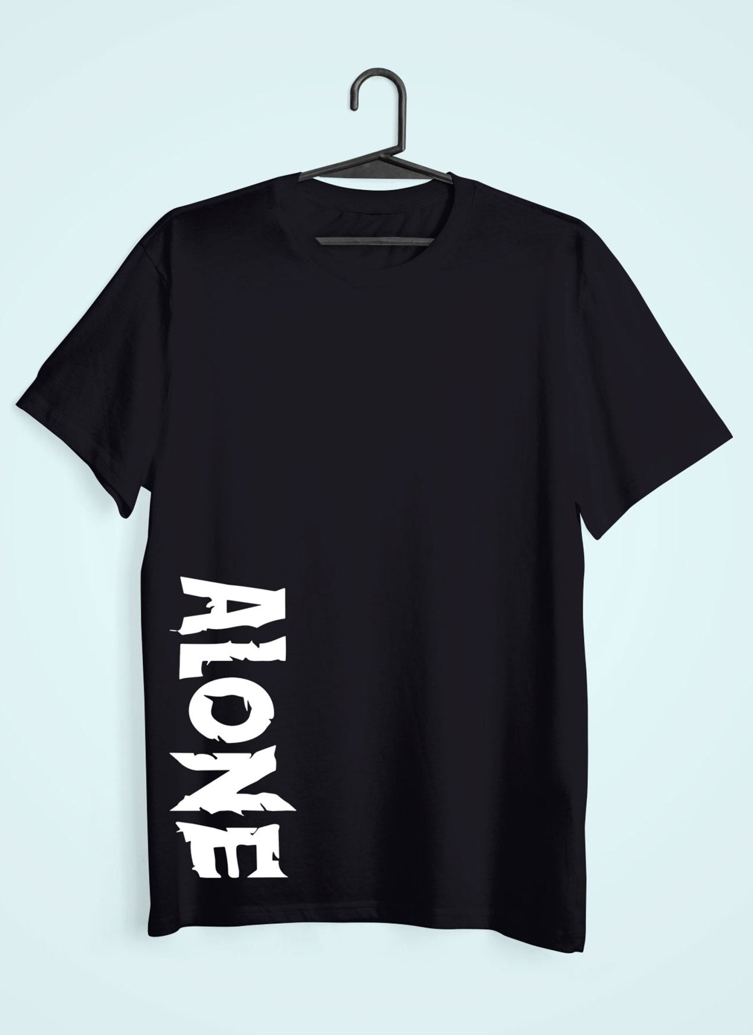 Alone Women Half Sleeves T-shirt- FunkyTeesClub - Funky Tees Club