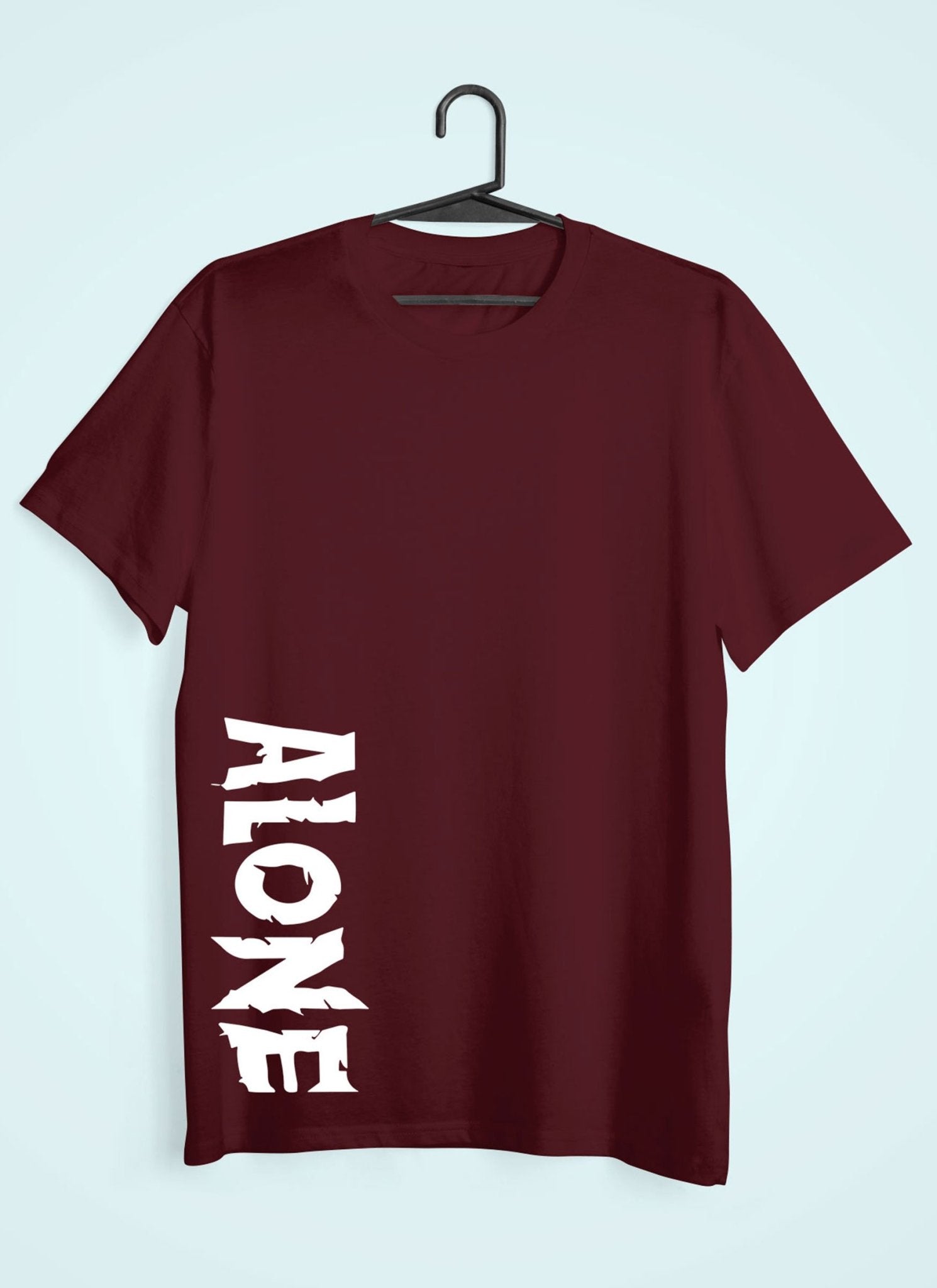 Alone Women Half Sleeves T-shirt- FunkyTeesClub - Funky Tees Club
