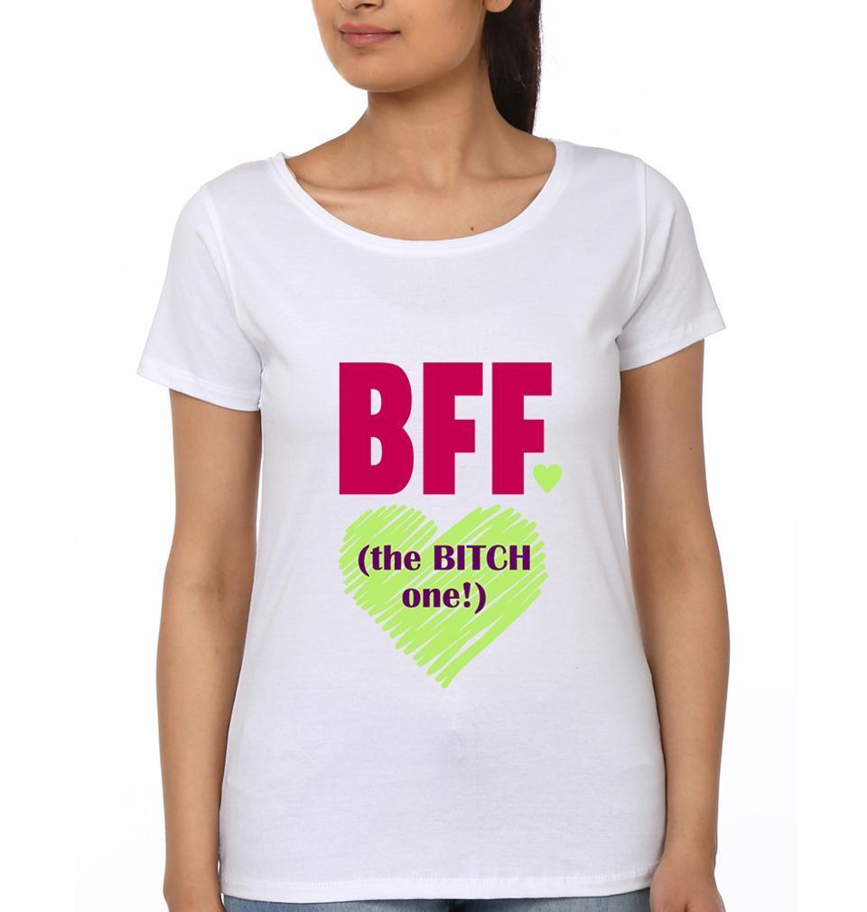Angel Bitch BFF Half Sleeves T-Shirts-FunkyTees - Funky Tees Club