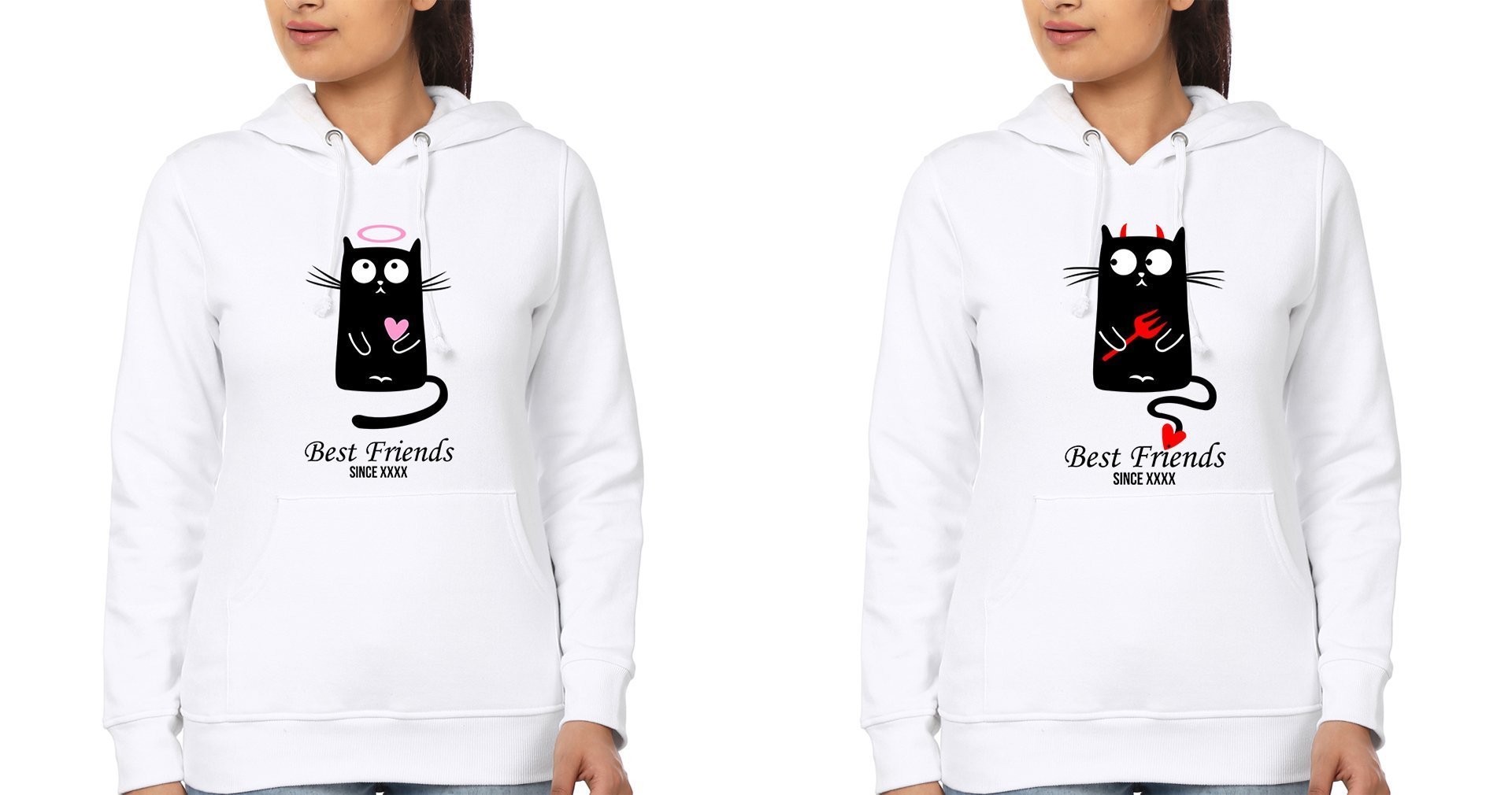 Angel Devil BFF Hoodies-FunkyTees - Funky Tees Club