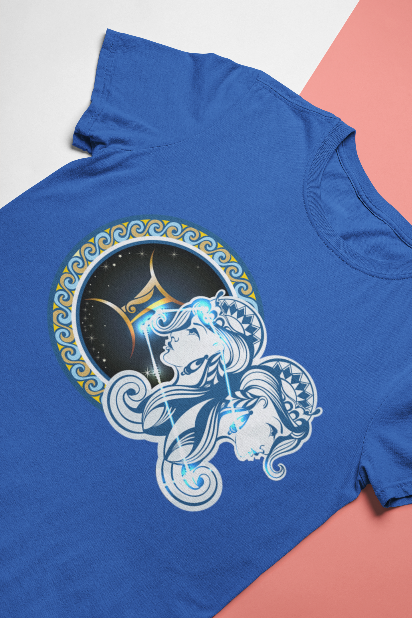 Gemini Zodiac Sign Mens Half Sleeves T-shirt- FunkyTeesClub