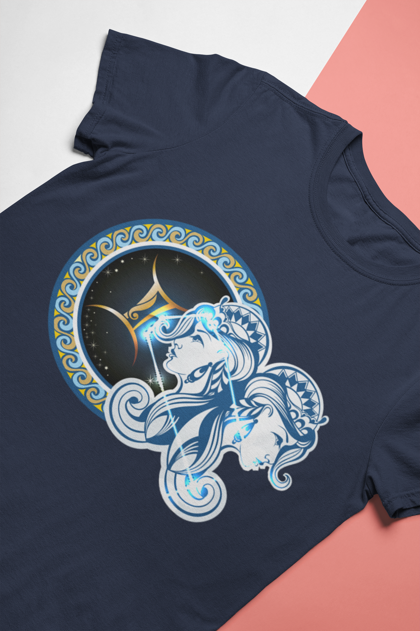 Gemini Zodiac Sign Mens Half Sleeves T-shirt- FunkyTeesClub