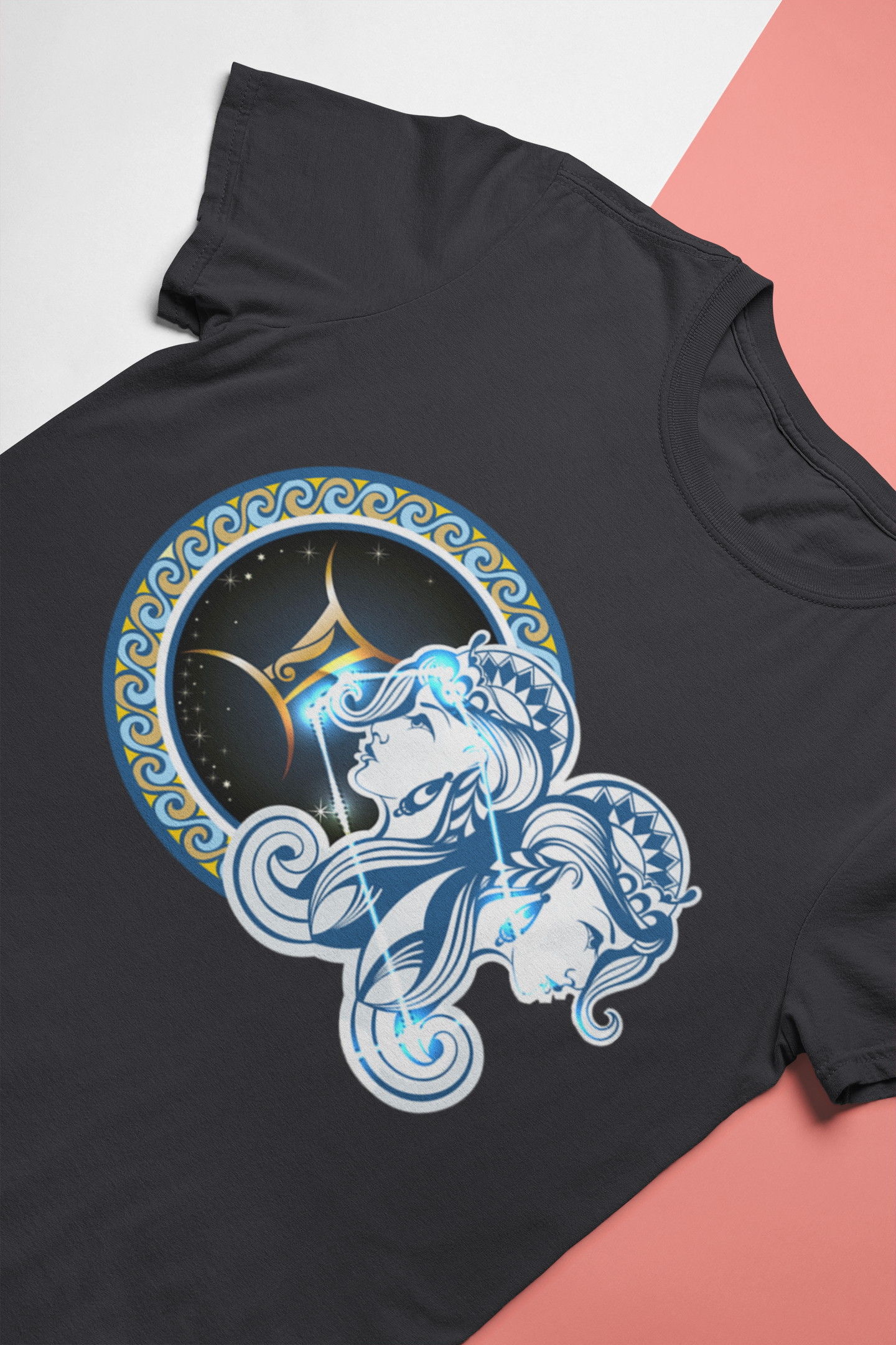 Gemini Zodiac Sign Mens Half Sleeves T-shirt- FunkyTeesClub