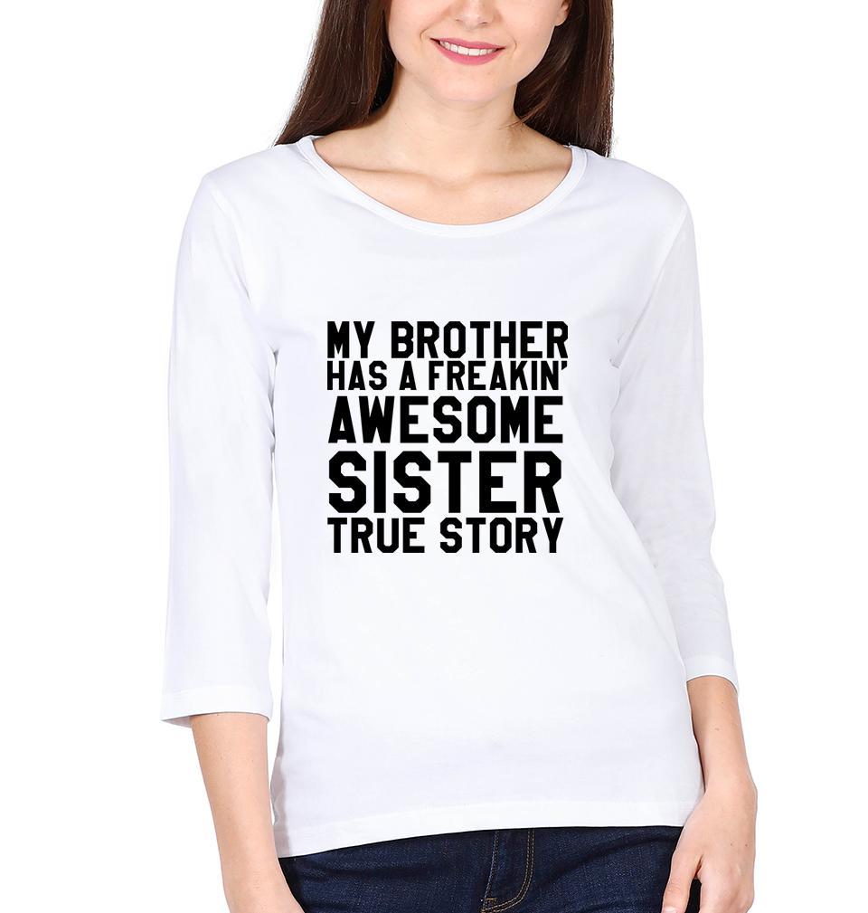 Awesome sister Brother-Sister Full Sleeves T-Shirts -FunkyTees - Funky Tees Club