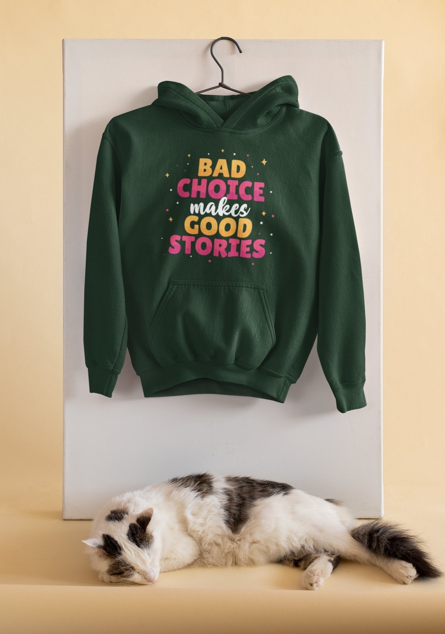 Bad Choice Make Good Stories Typography Men Hoodies-FunkyTeesClub - Funky Tees Club