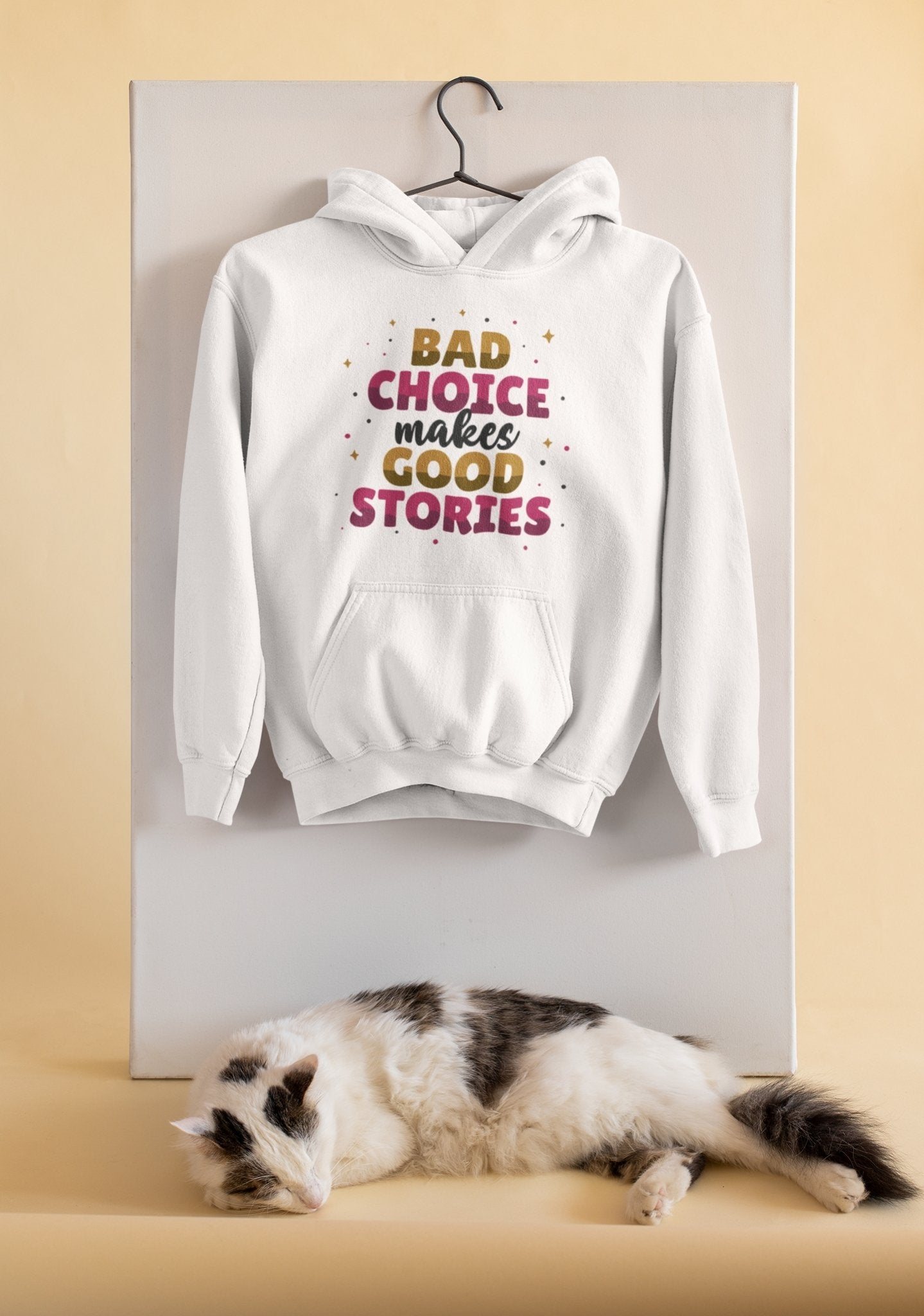Bad Choice Make Good Stories Typography Men Hoodies-FunkyTeesClub - Funky Tees Club