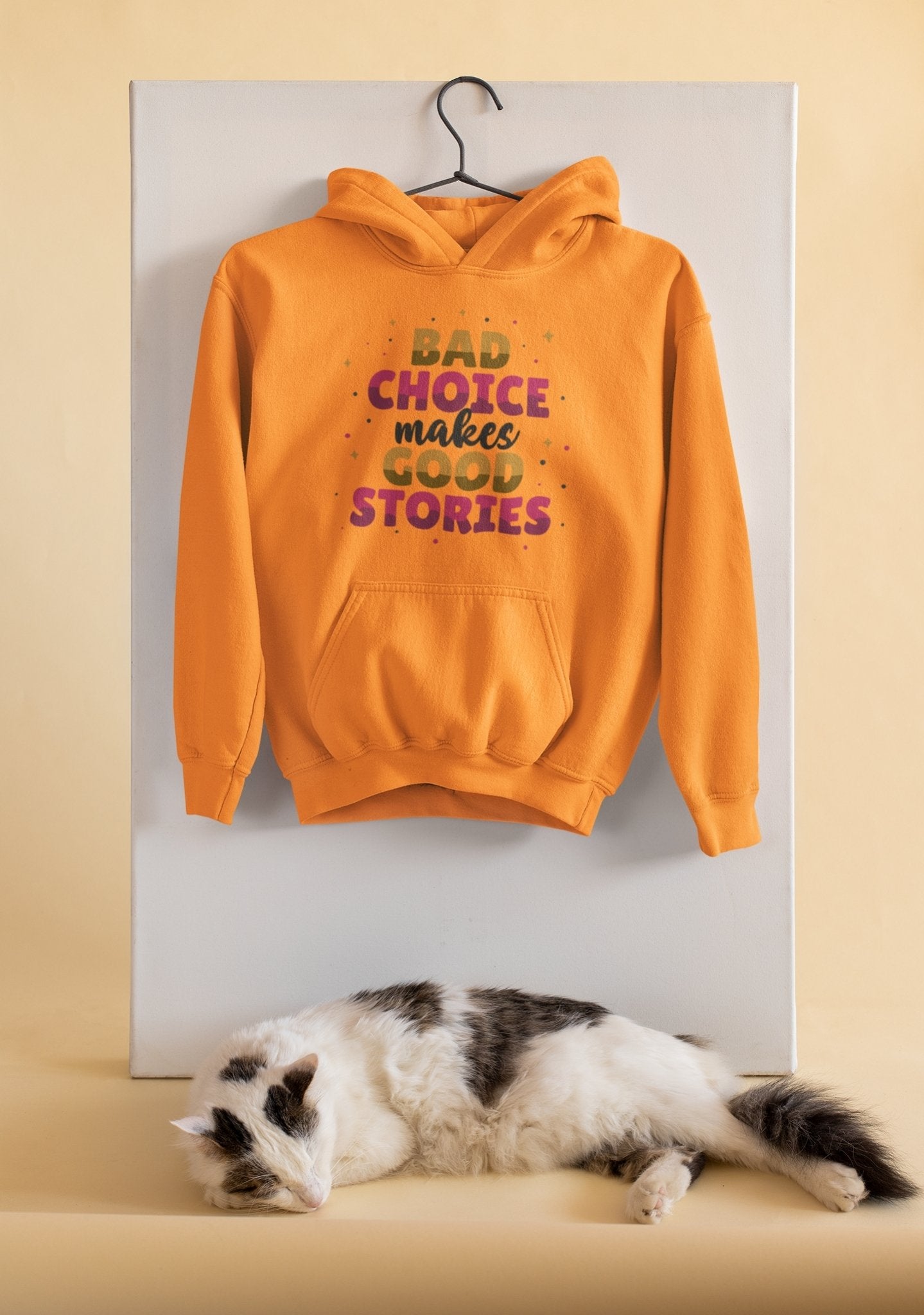 Bad Choice Make Good Stories Typography Men Hoodies-FunkyTeesClub - Funky Tees Club