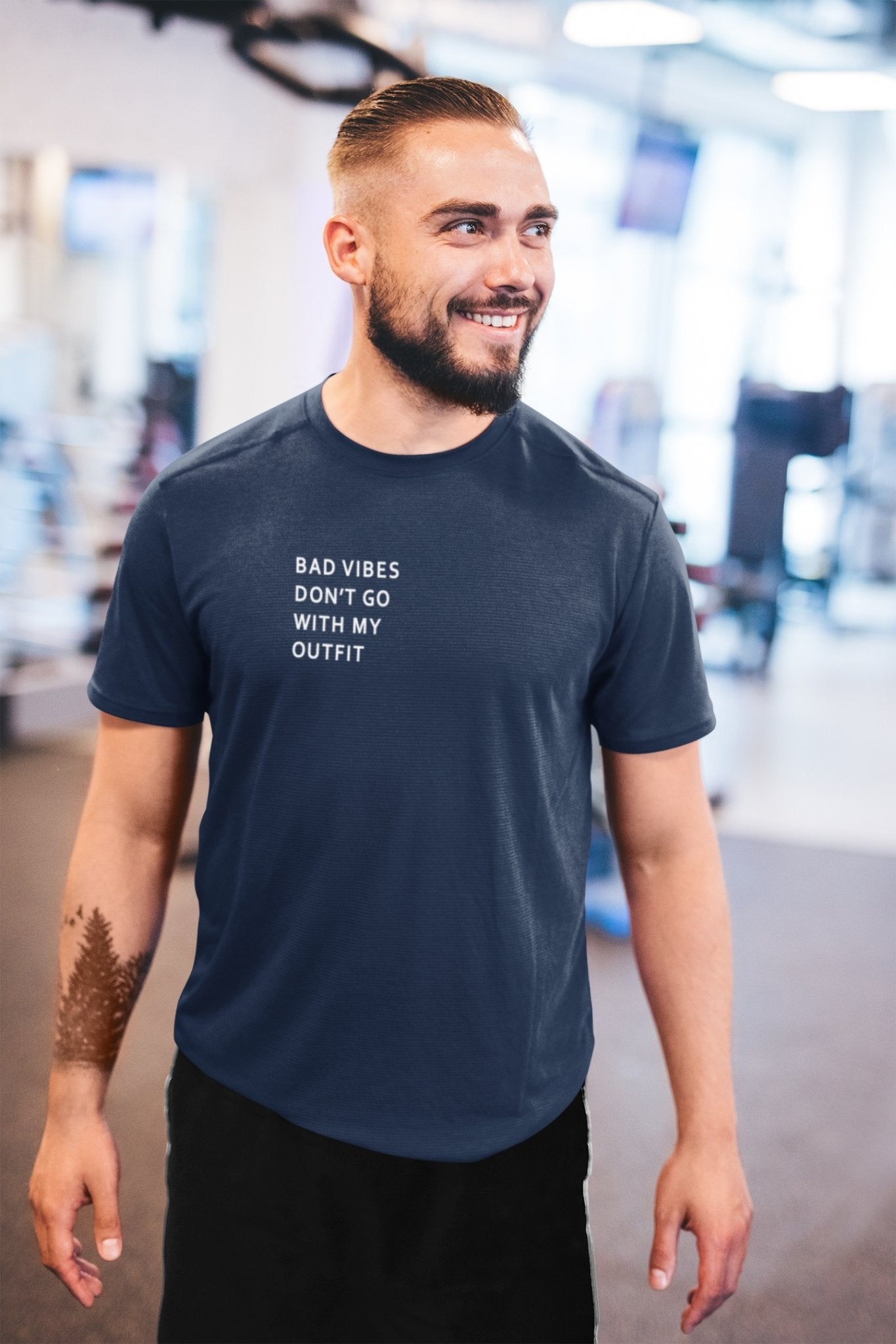 Bad Vibes Minimal Mens Half Sleeves T-shirt- FunkyTeesClub - Funky Tees Club