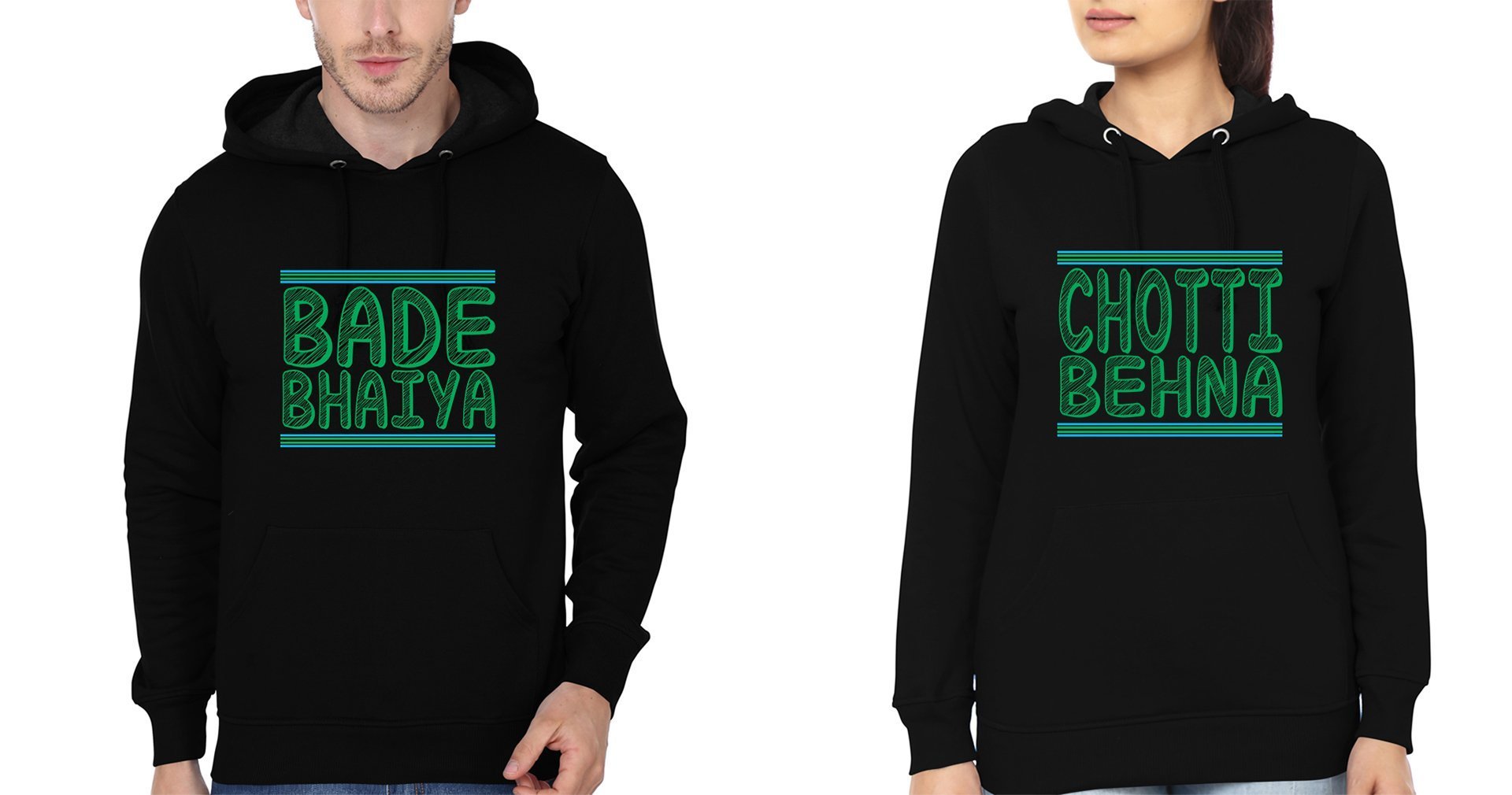 Bade Bhaiya Choti bahna Brother-Sister Hoodies-FunkyTees - Funky Tees Club