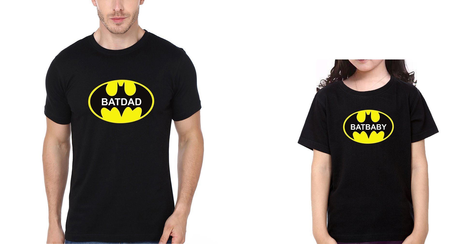 Batdad Batbaby Father and Daughter Matching T-Shirt- FunkyTeesClub - Funky Tees Club