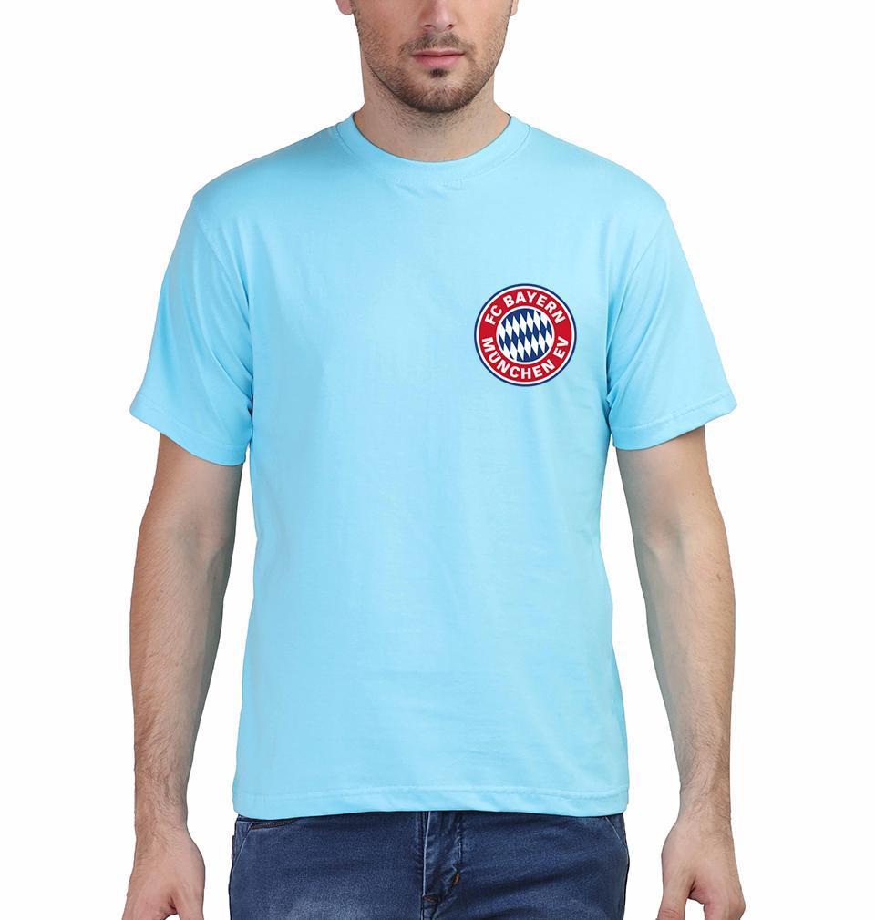 Bayern Munich Logo Half Sleeves T-Shirt For Men-FunkyTeesClub - Funky Tees Club