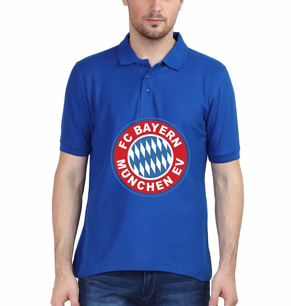 Bayern Munich Logo Men Polo Half Sleeves T-Shirts-FunkyTeesClub - Funky Tees Club