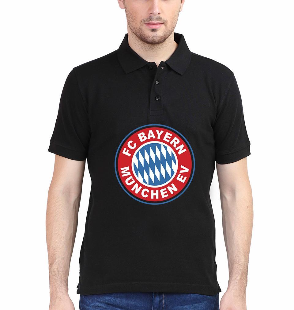 Bayern Munich Logo Men Polo Half Sleeves T-Shirts-FunkyTeesClub - Funky Tees Club