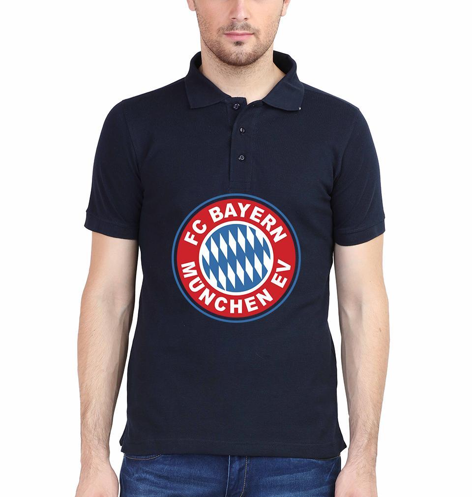 Bayern Munich Logo Men Polo Half Sleeves T-Shirts-FunkyTeesClub - Funky Tees Club