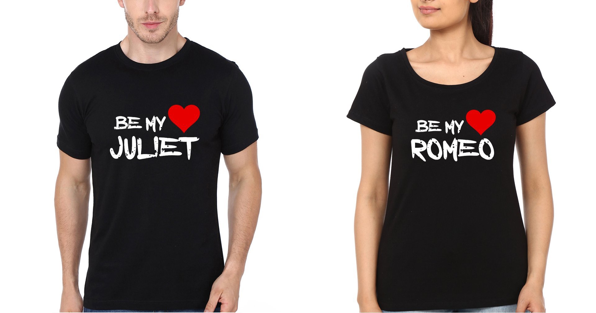Be My Romeo Be My Juliet Couple Half Sleeves T-Shirts -FunkyTees - Funky Tees Club