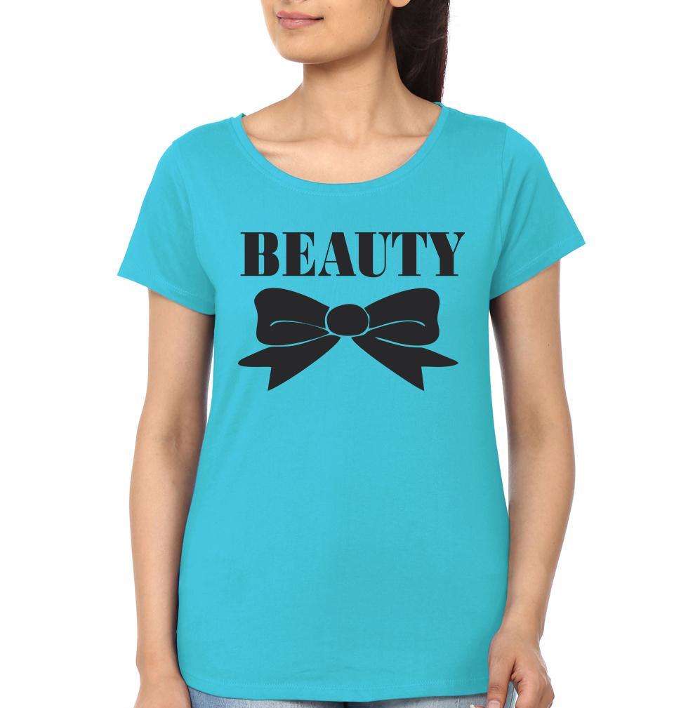 Beast & Beauty Couple Half Sleeves T-Shirts -FunkyTees - Funky Tees Club