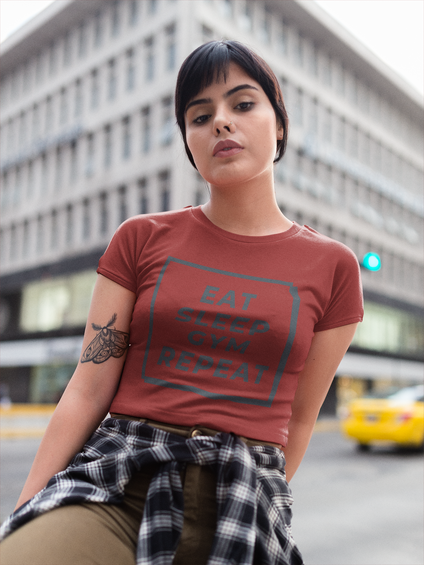 Eat sleep gym repeat Women Crop Top- FunkyTeesClub