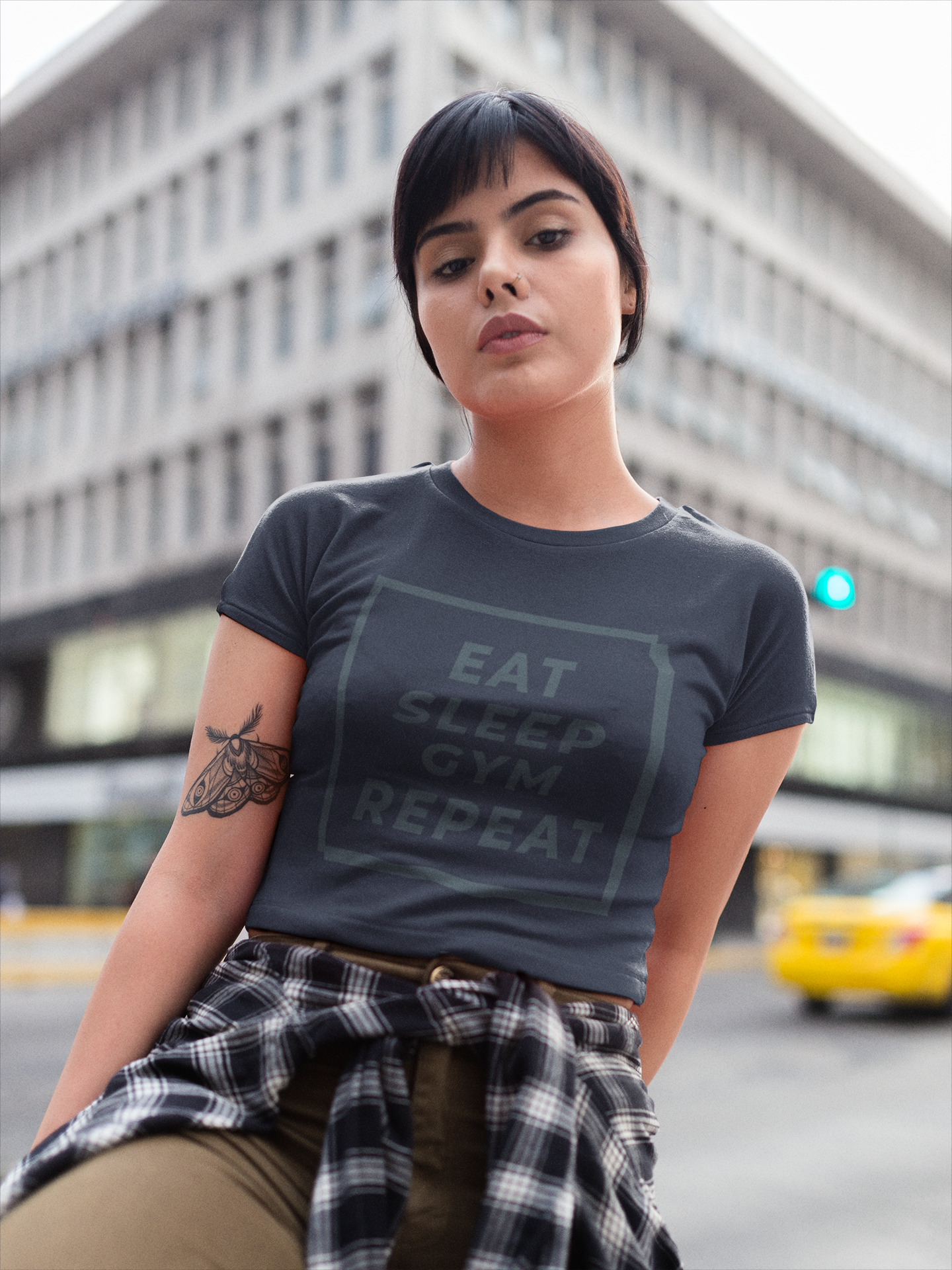 Eat sleep gym repeat Women Crop Top- FunkyTeesClub