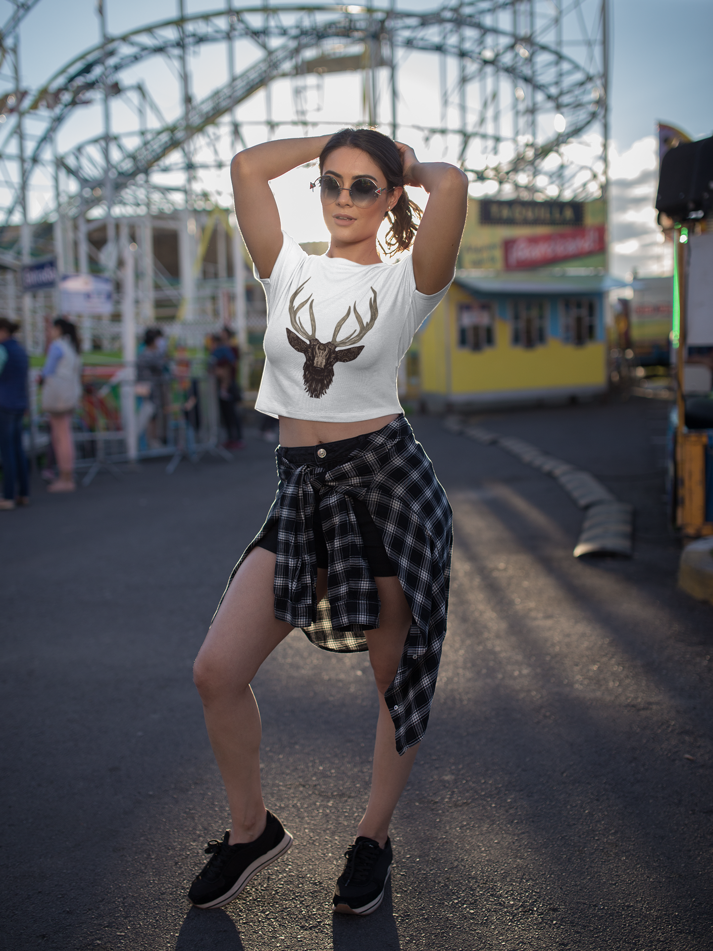 Deer Women Crop Top- FunkyTeesClub