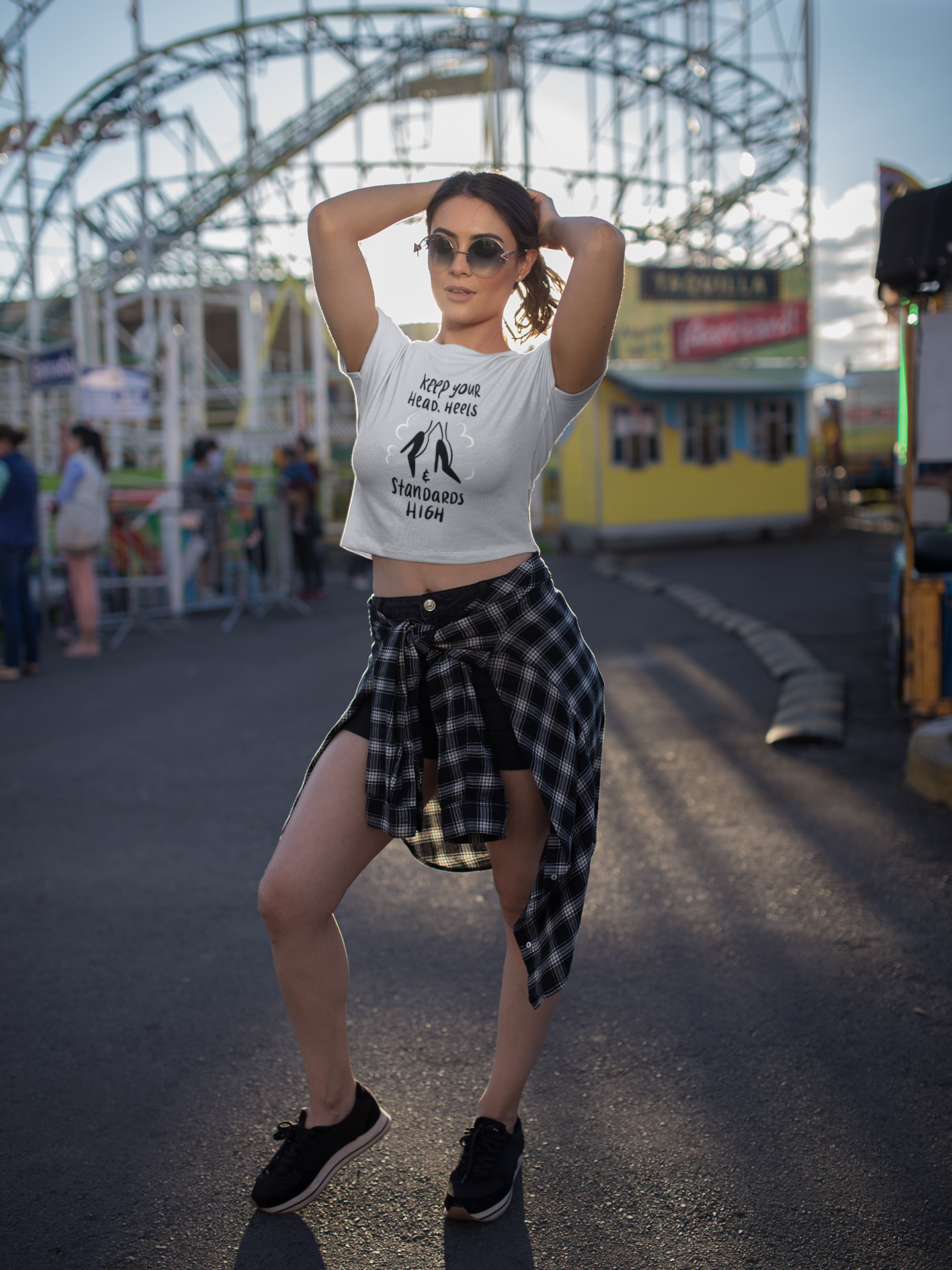 Heels Women Crop Top- FunkyTeesClub