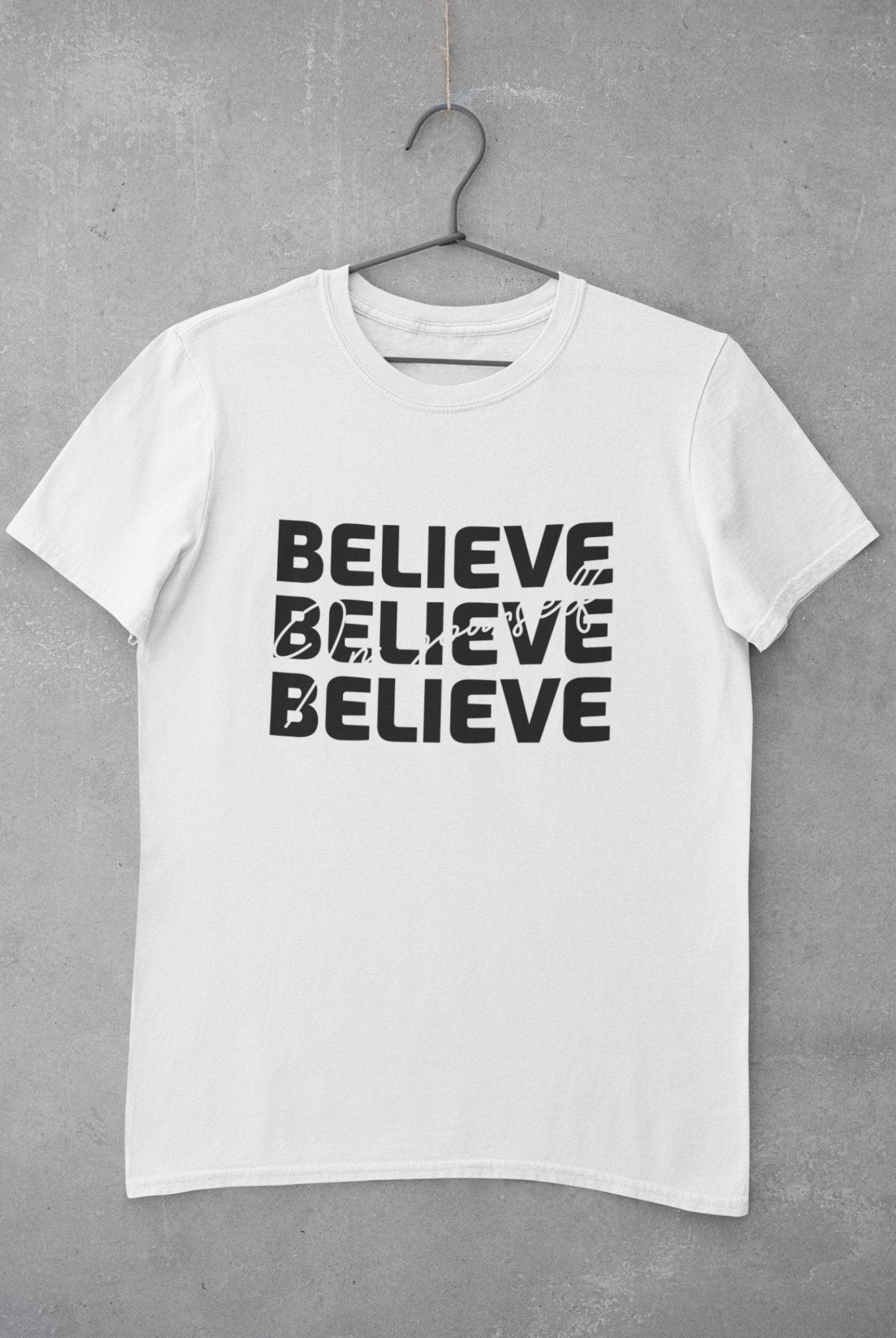 Believe Women Half Sleeves T-shirt- FunkyTeesClub - Funky Tees Club