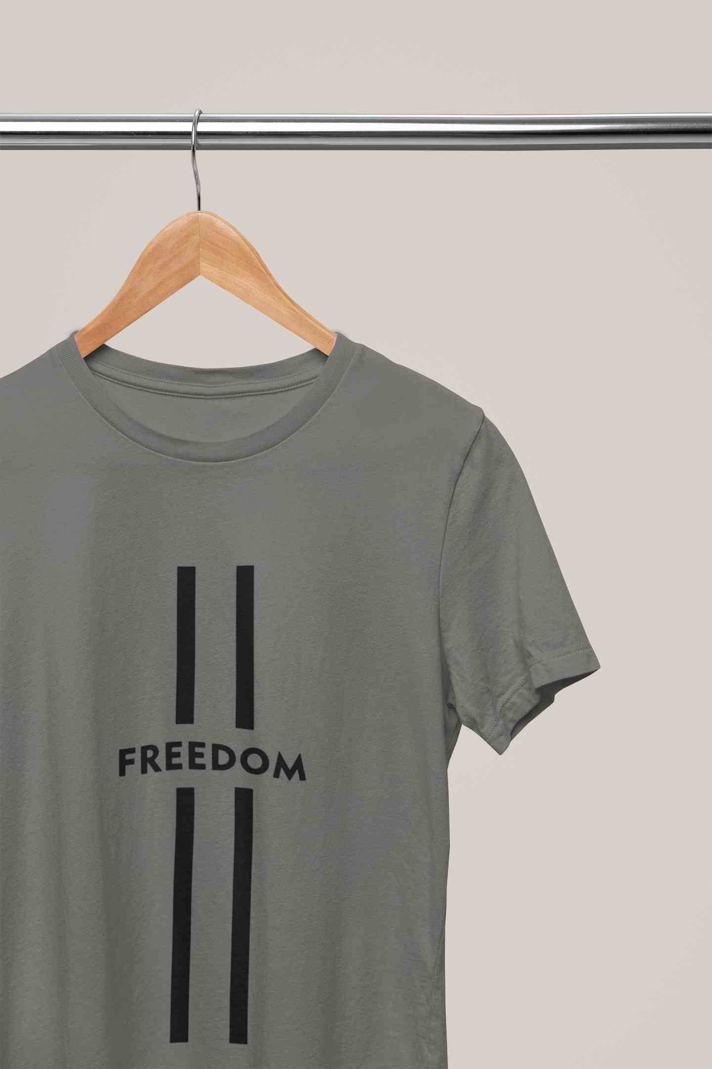 Strip Freedom Women Half Sleeves T-shirt- FunkyTeesClub