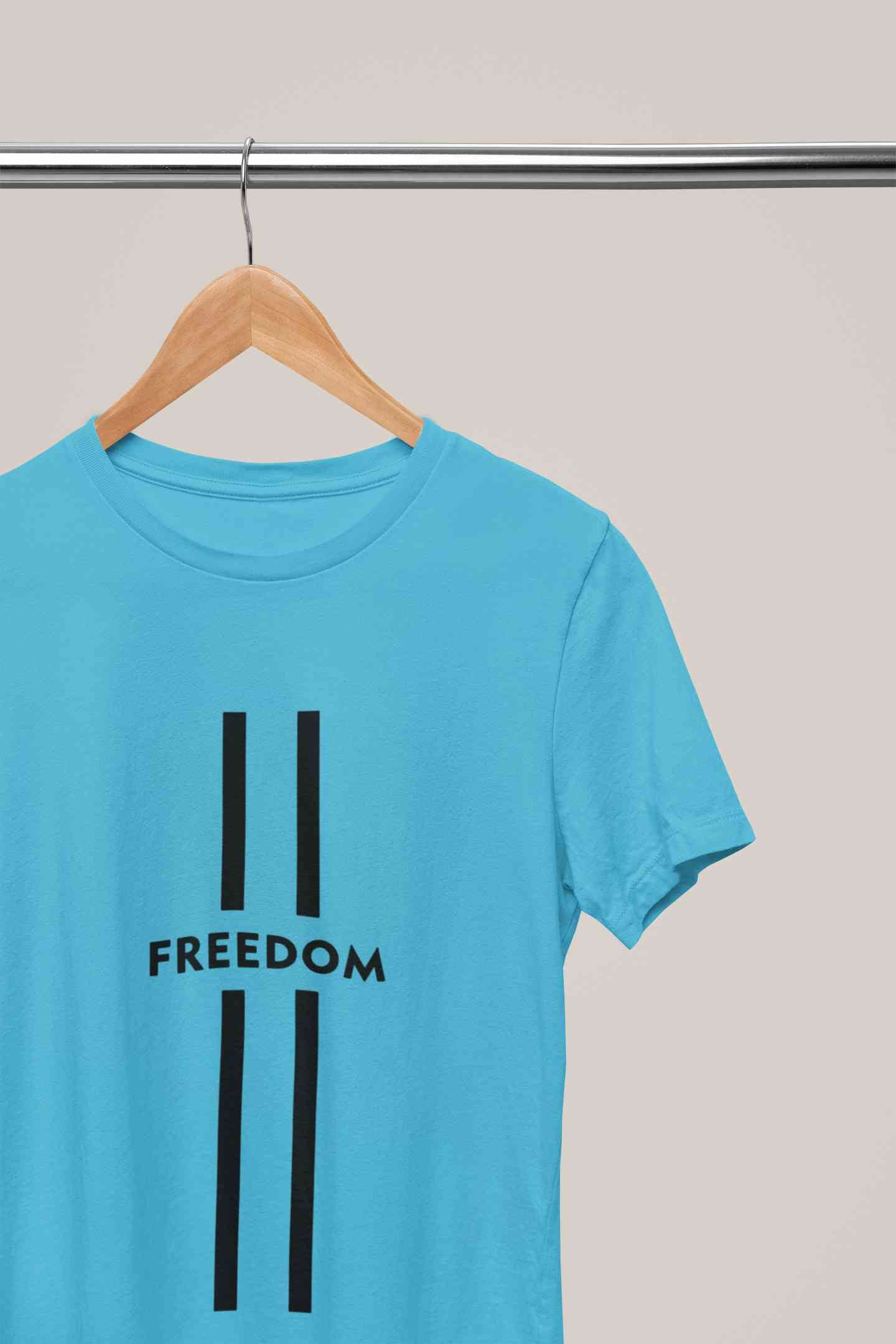 Strip Freedom Women Half Sleeves T-shirt- FunkyTeesClub