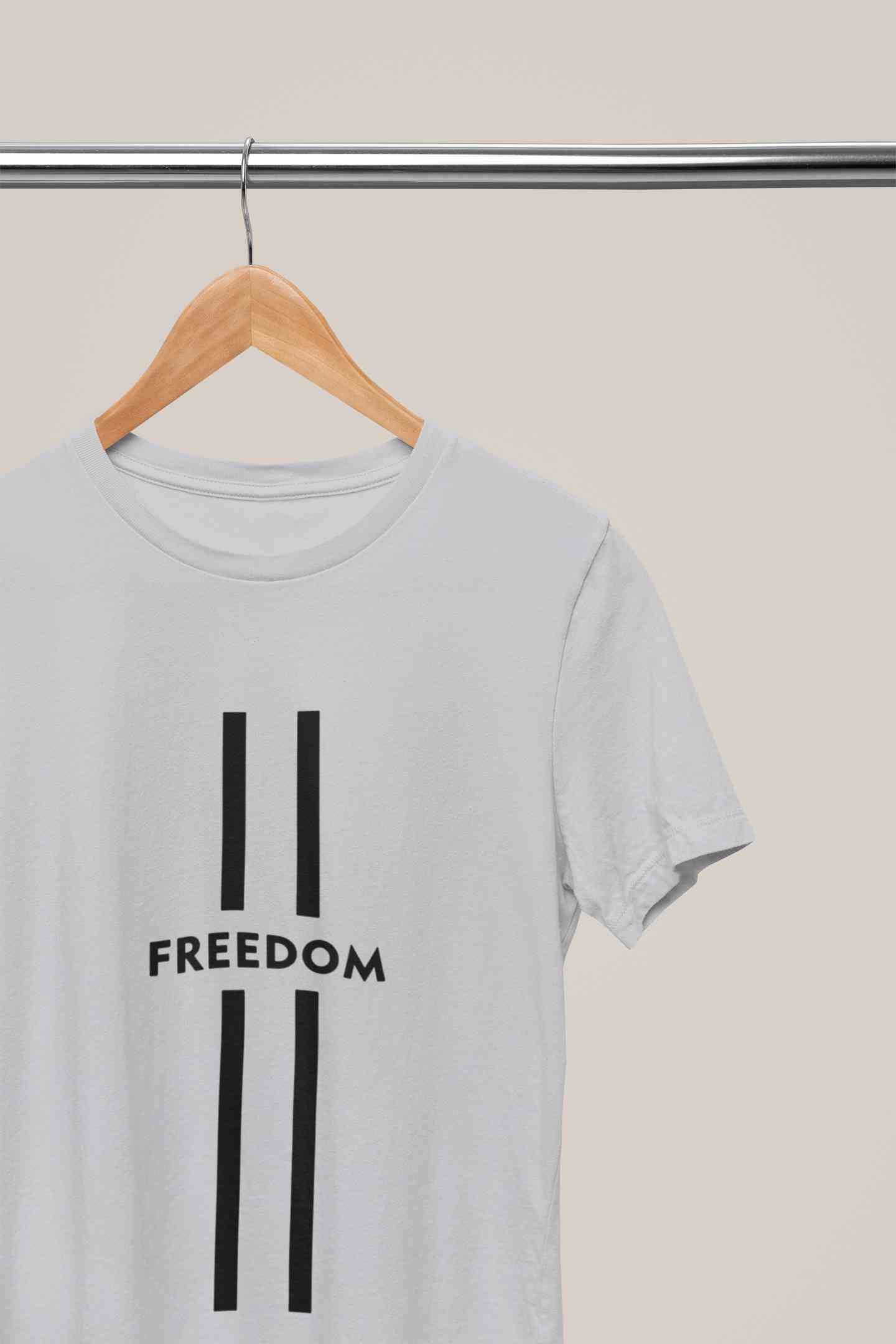 Strip Freedom Women Half Sleeves T-shirt- FunkyTeesClub