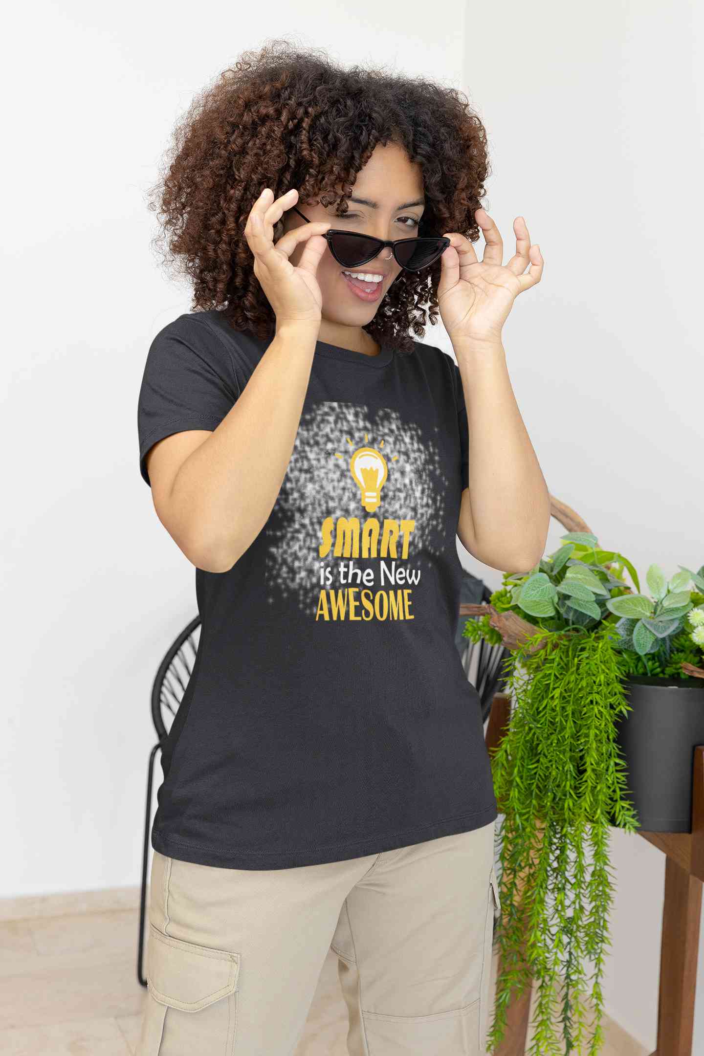 Smart Is Awesome Women Half Sleeves T-shirt- FunkyTeesClub