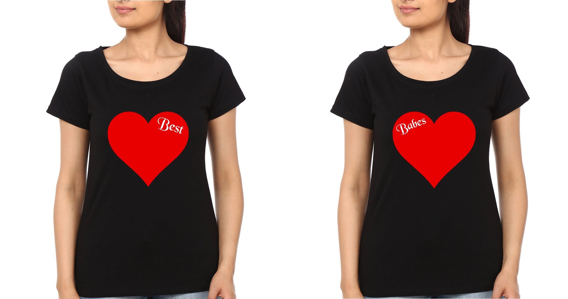Best Babes BFF Half Sleeves T-Shirts-FunkyTees - Funky Tees Club