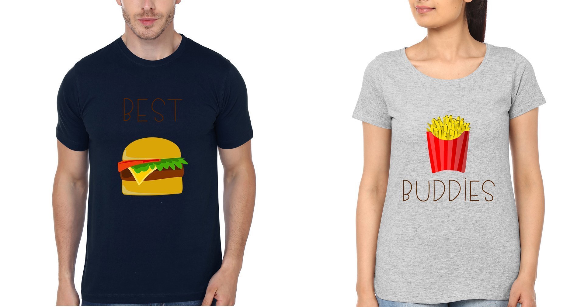 Best Buddies BFF Half Sleeves T-Shirts-FunkyTees - Funky Tees Club