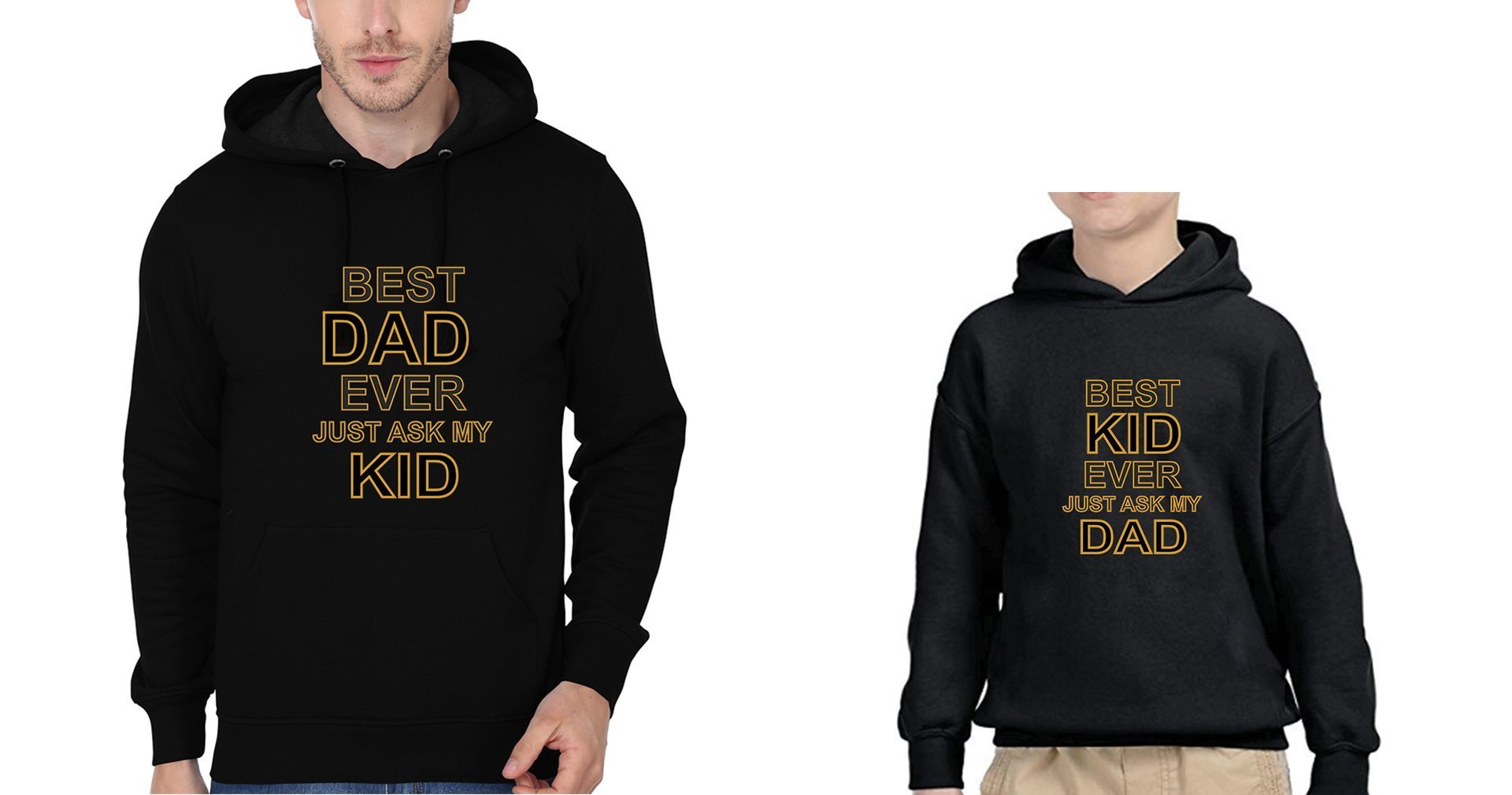 Best Dad Ever Best Kid Ever Father and Son Matching Hoodies- FunkyTeesClub - Funky Tees Club