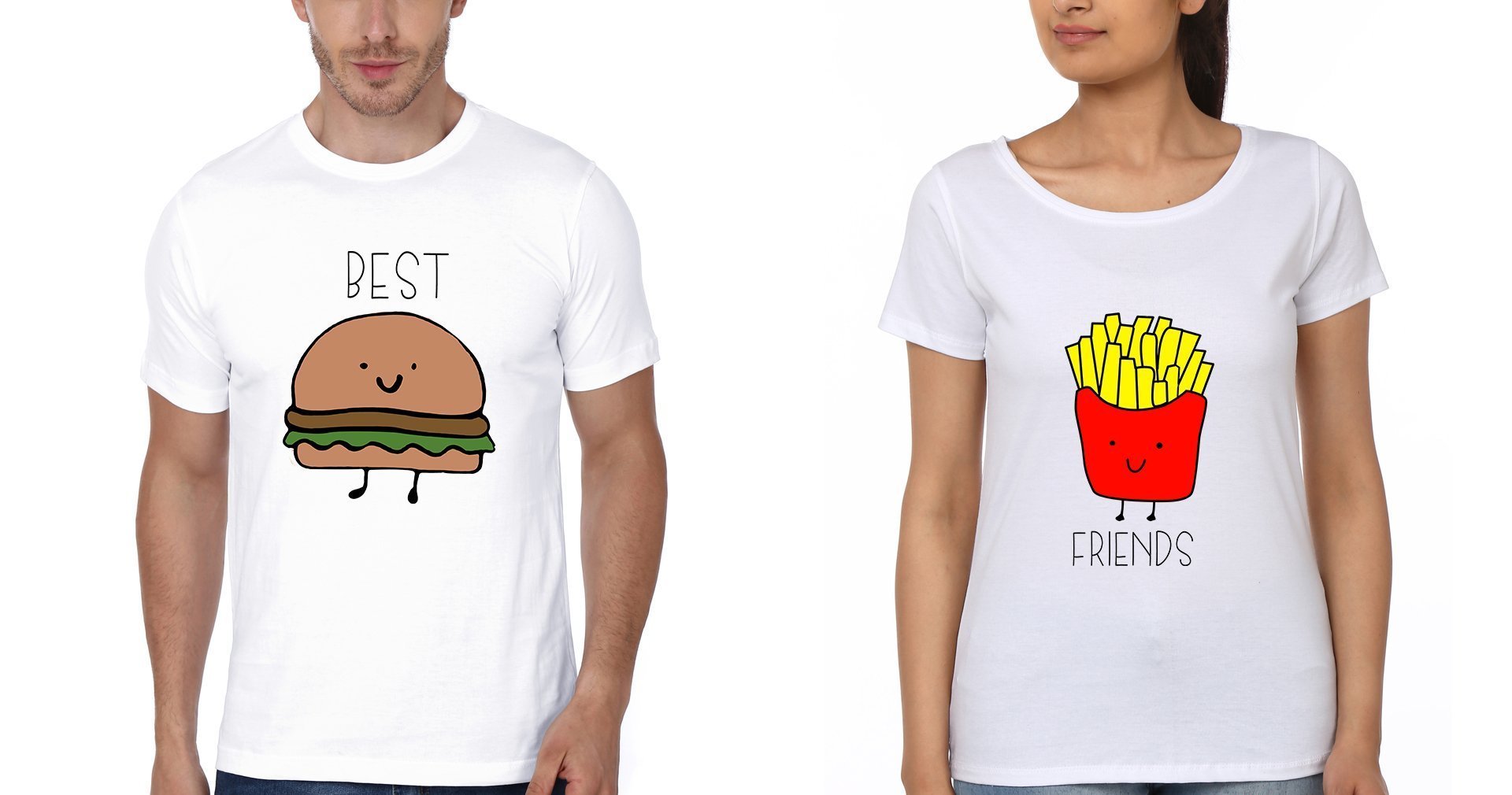 BEST FRIEND BFF Half Sleeves T-Shirts-FunkyTees - Funky Tees Club