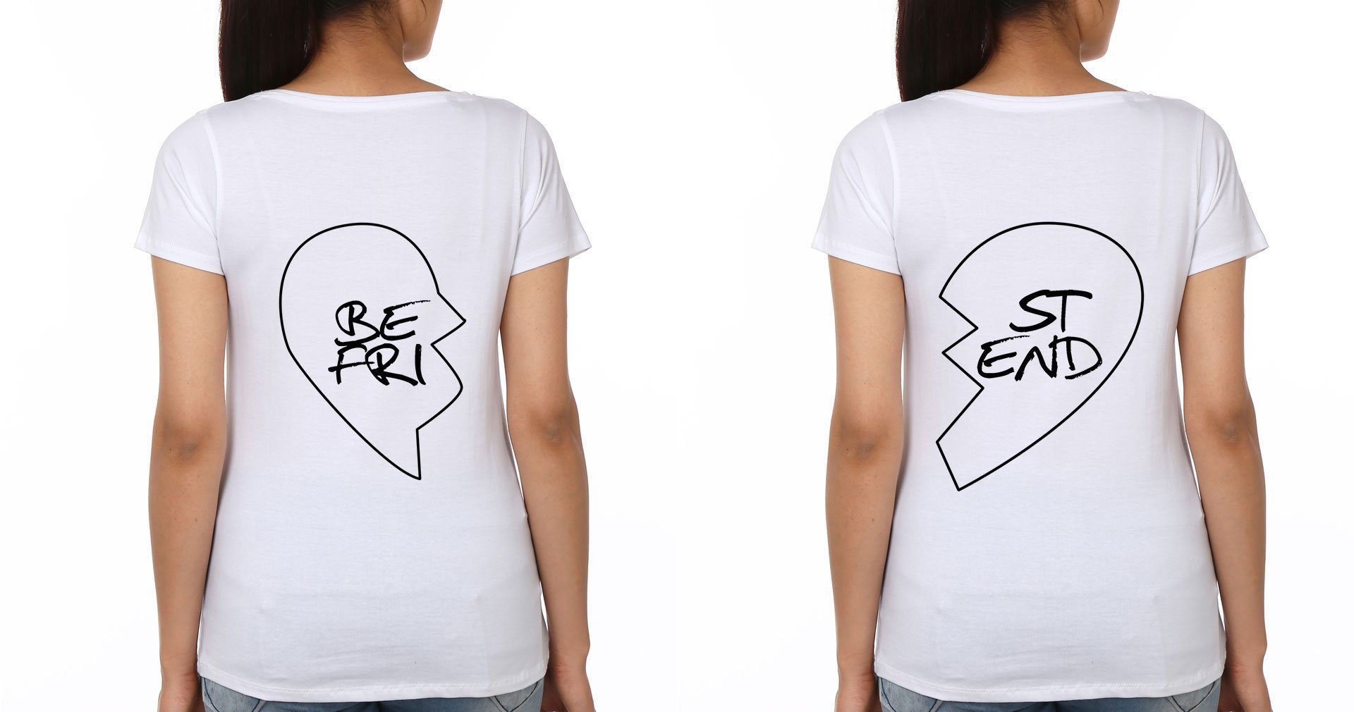 Best Friend BFF Half Sleeves T-Shirts-FunkyTees - Funky Tees Club