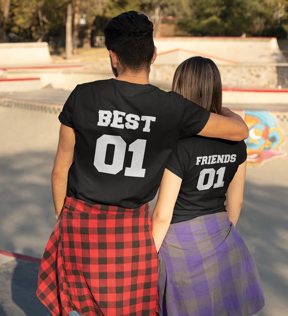 Best Friend BFF Half Sleeves T-Shirts-FunkyTees - Funky Tees Club