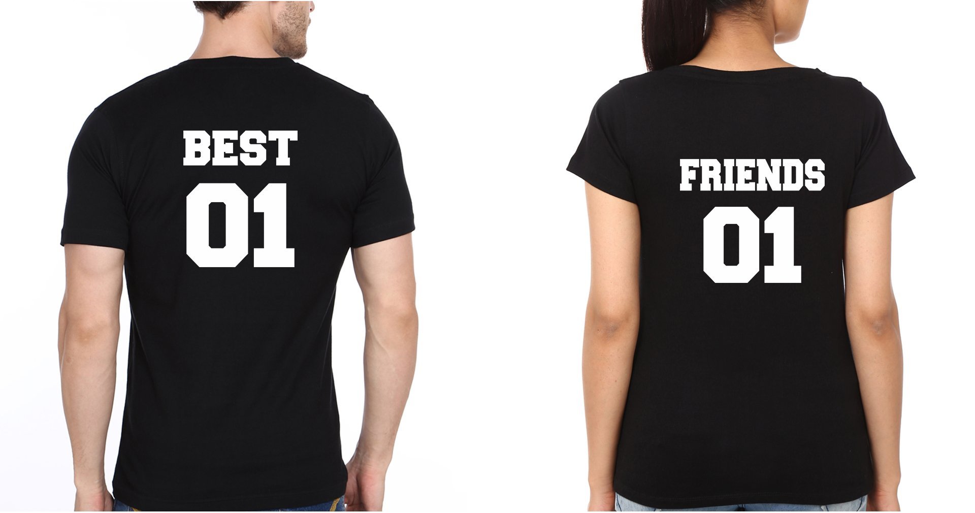 Best Friend BFF Half Sleeves T-Shirts-FunkyTees - Funky Tees Club