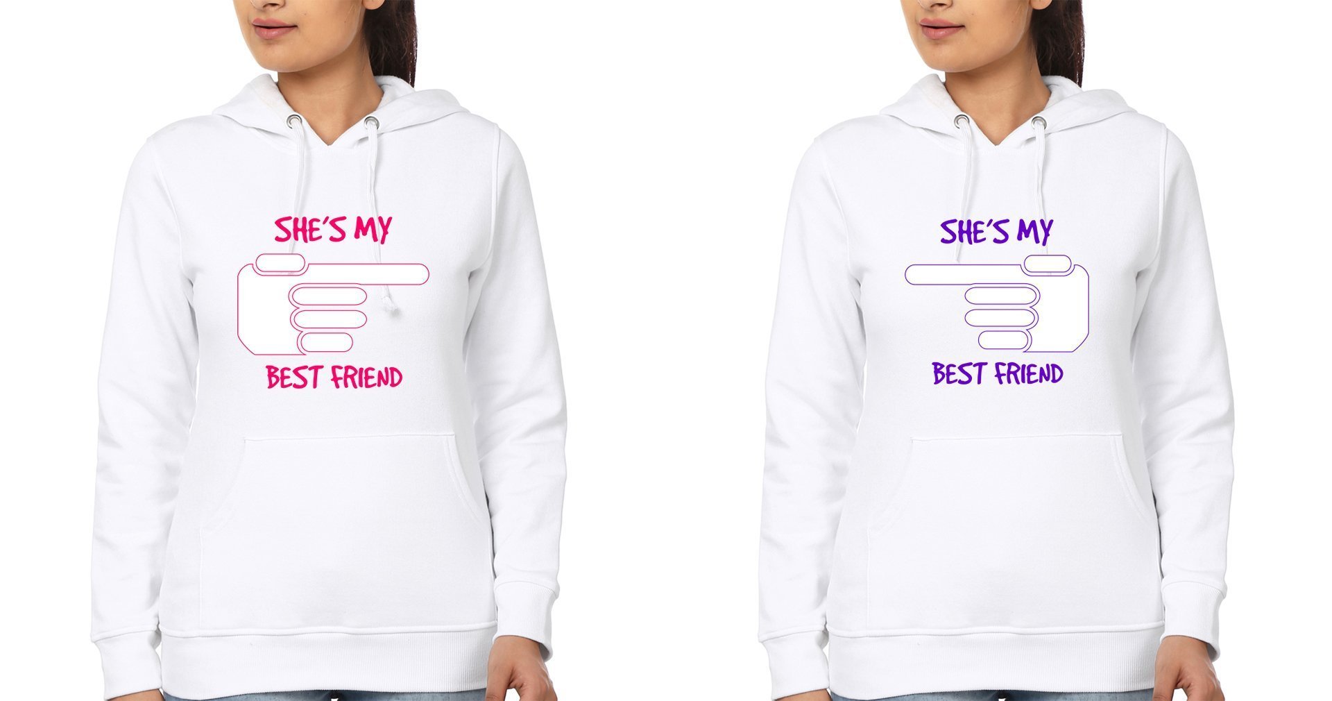 Best friend BFF Hoodies-FunkyTees - Funky Tees Club