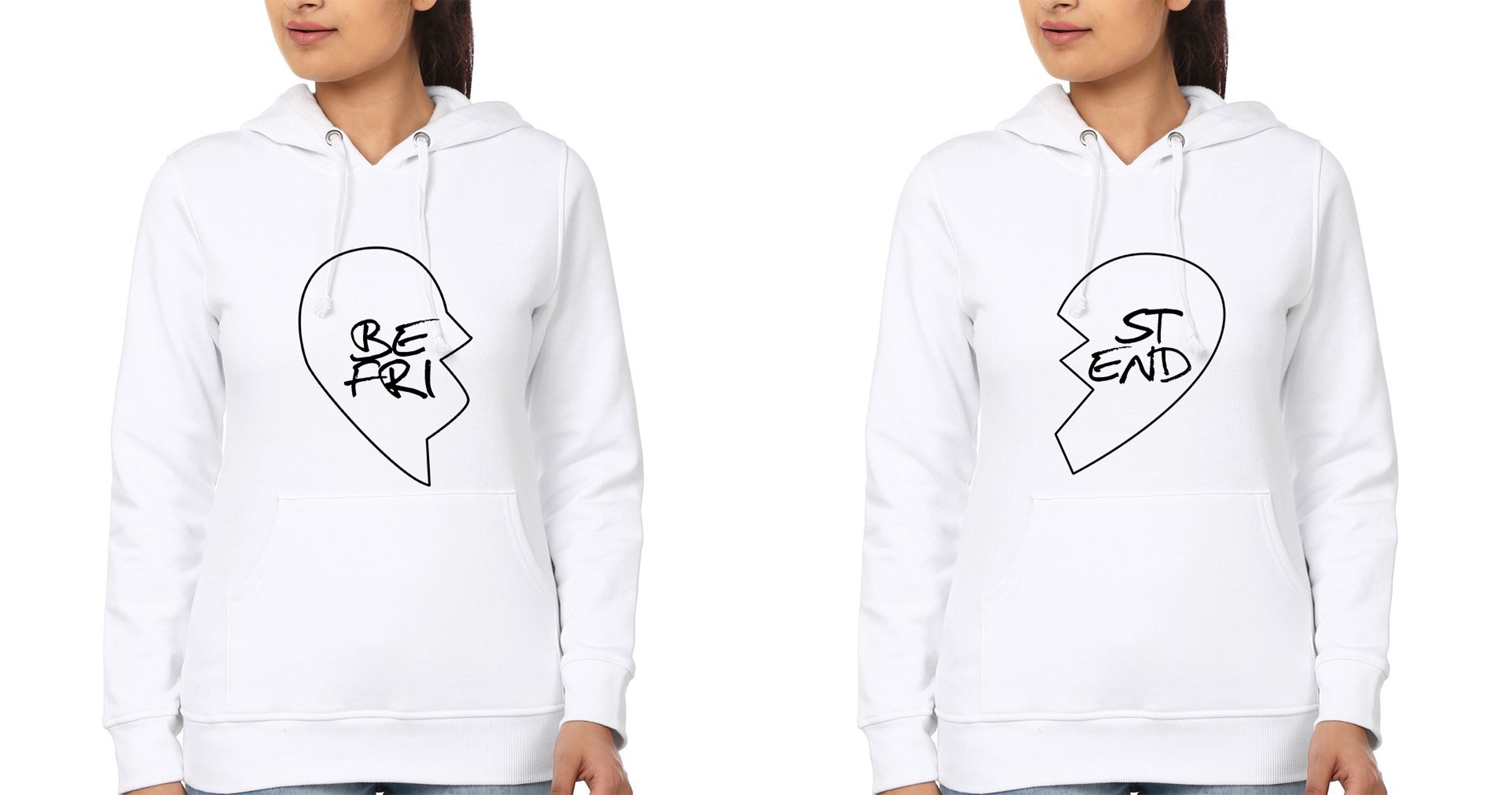 Best Friend BFF Hoodies-FunkyTees - Funky Tees Club