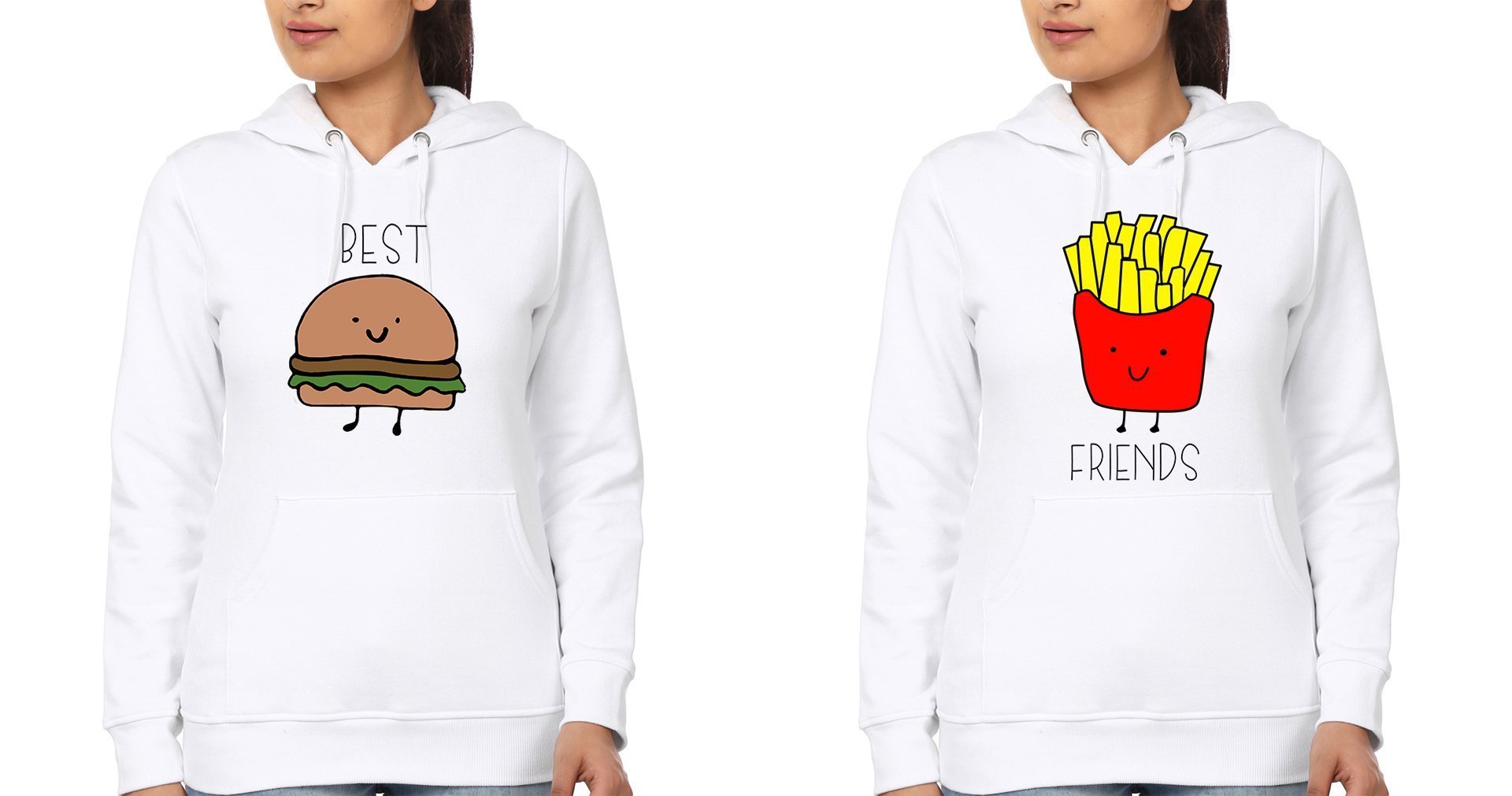 Best Friend BFF Hoodies-FunkyTees - Funky Tees Club