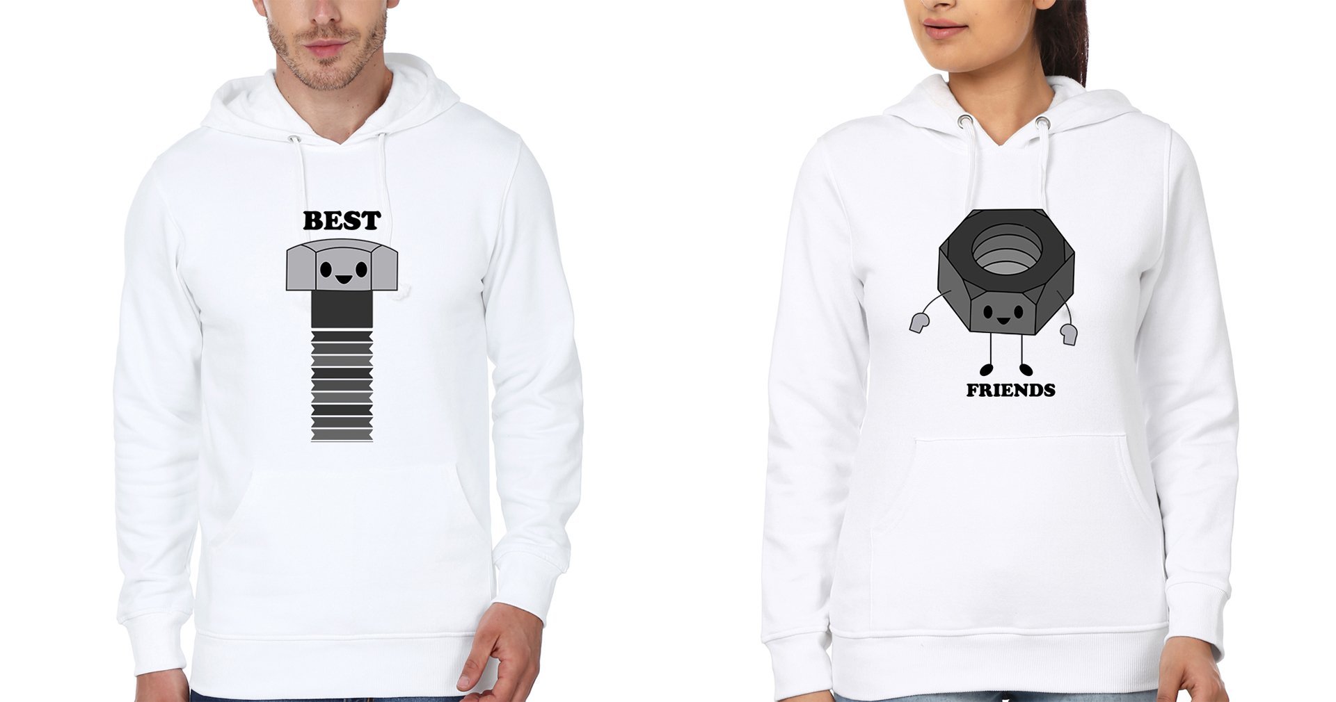 Best Friends BFF Hoodies-FunkyTees - Funky Tees Club