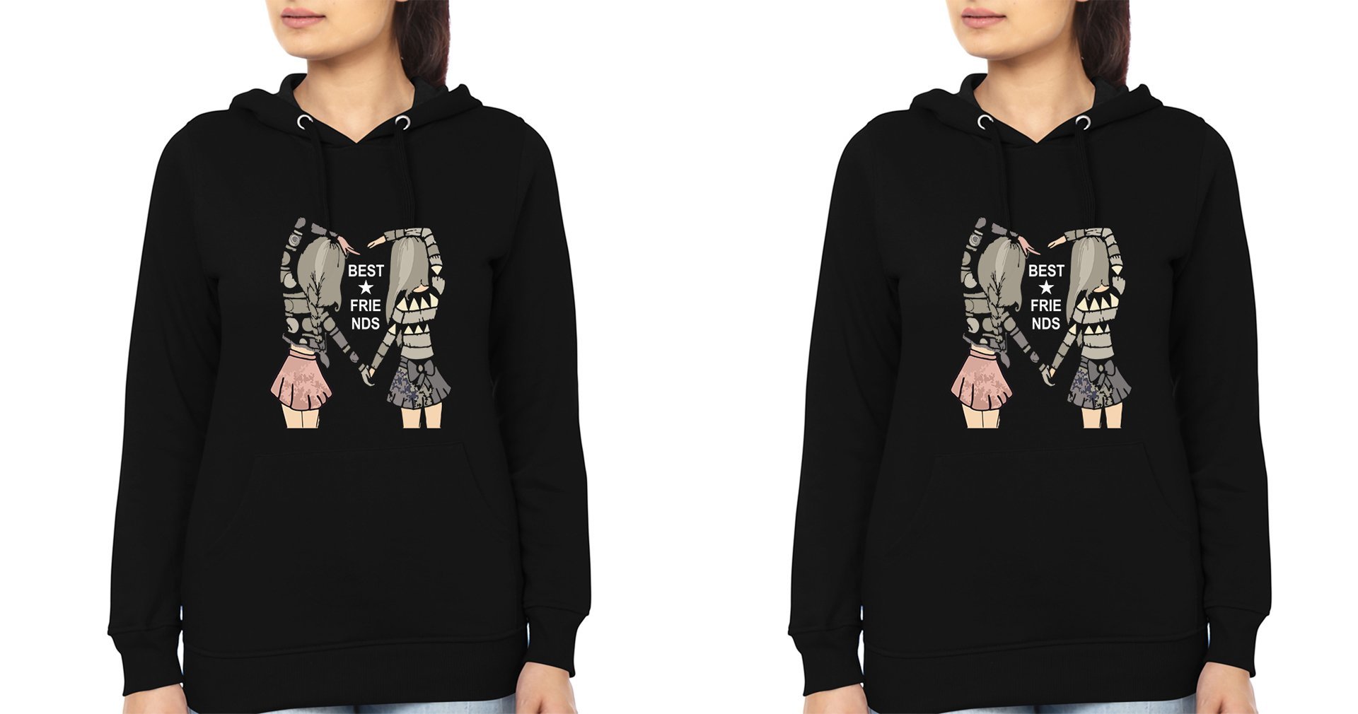 Best Friends BFF Hoodies-FunkyTees - Funky Tees Club