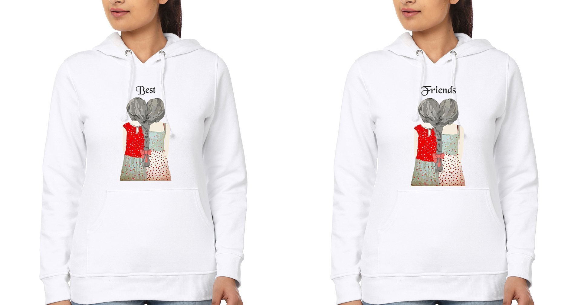 Best Friends BFF Hoodies-FunkyTees - Funky Tees Club