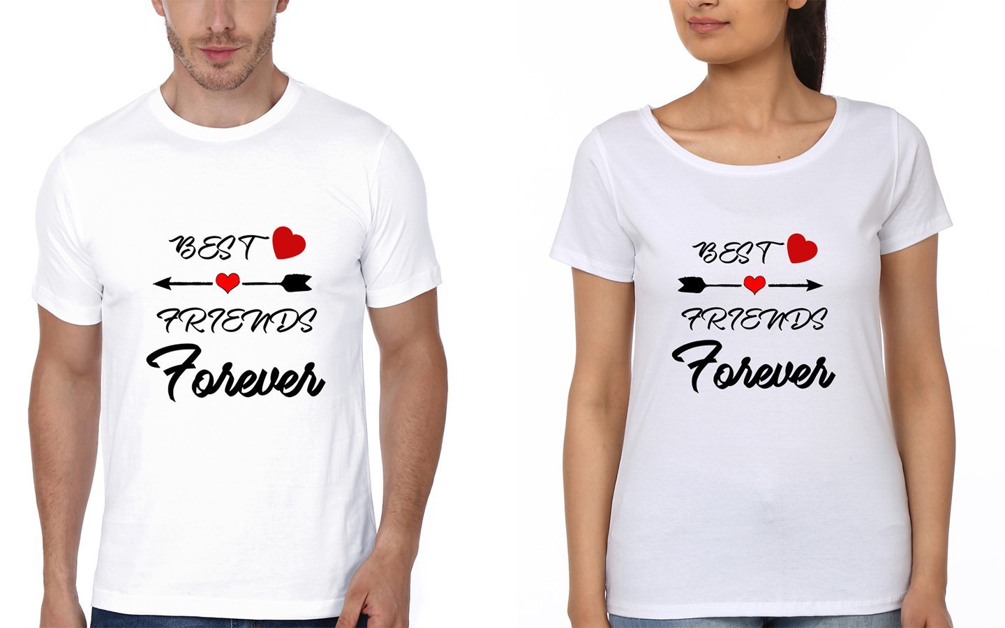 Best Friends Forever BFF Half Sleeves T-Shirts-FunkyTees - Funky Tees Club